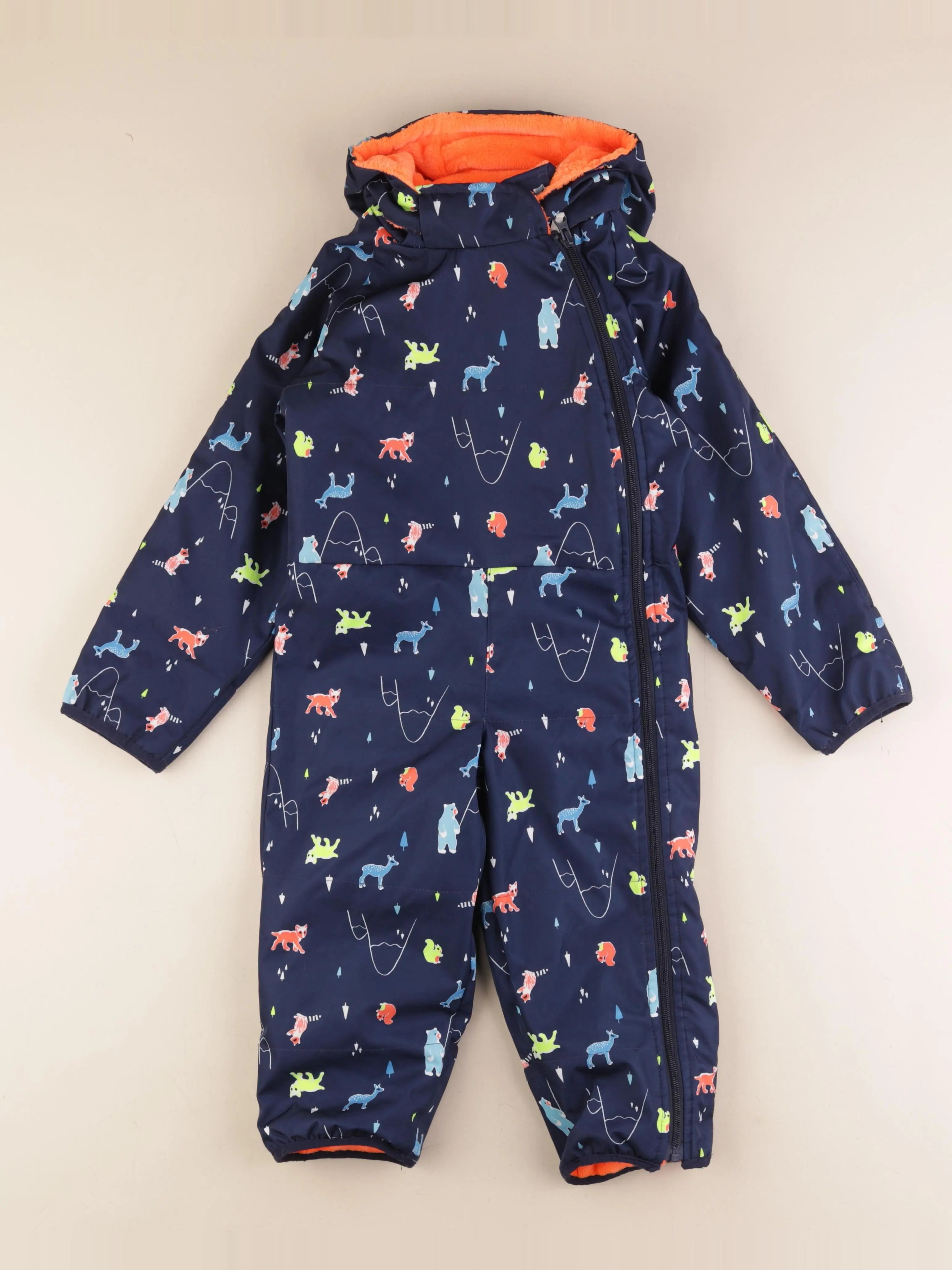Intersport  - combinaison de ski bleu, orange - 3 ans