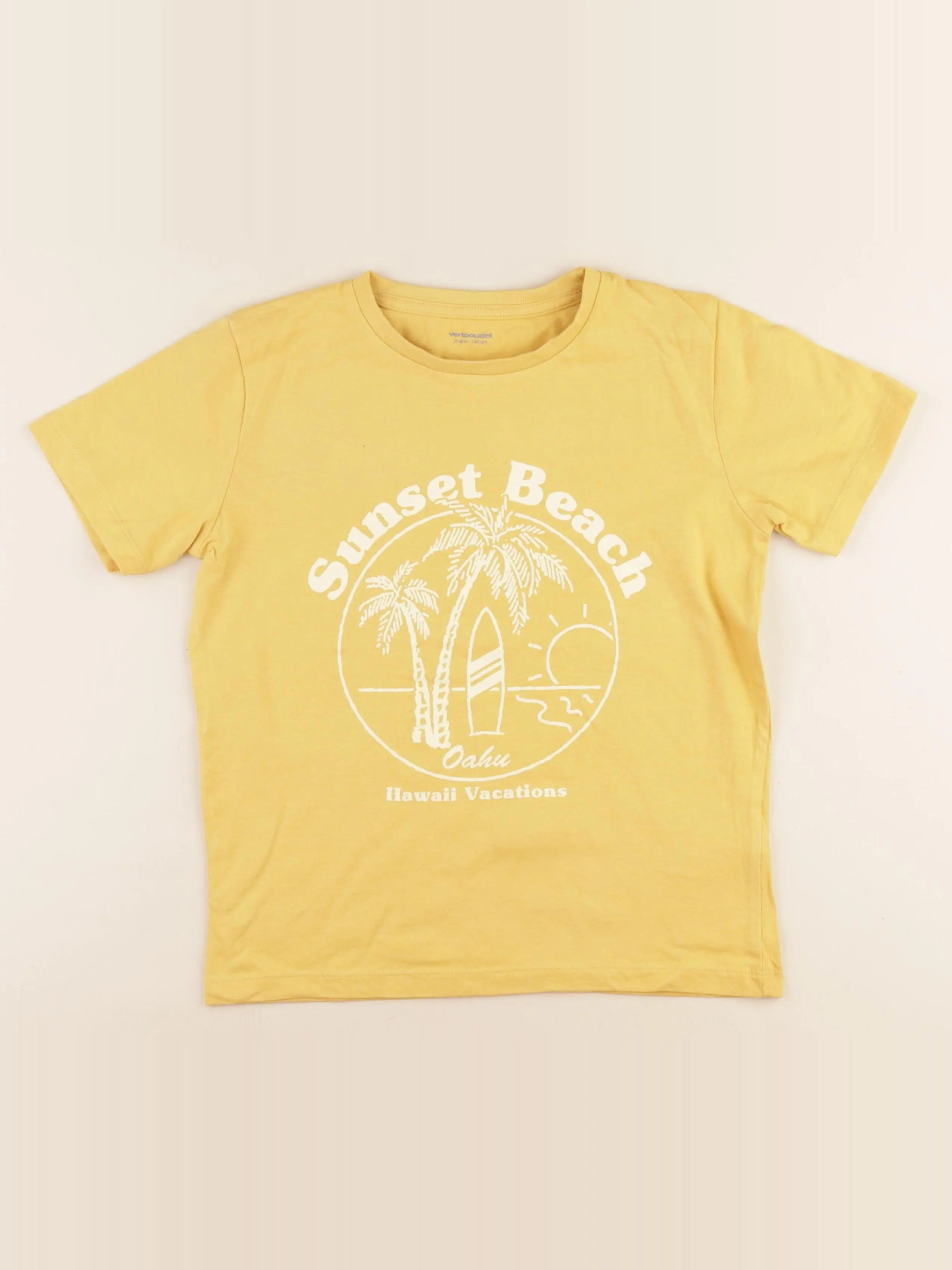 Vertbaudet - tee-shirt coton jaune - 10 ans