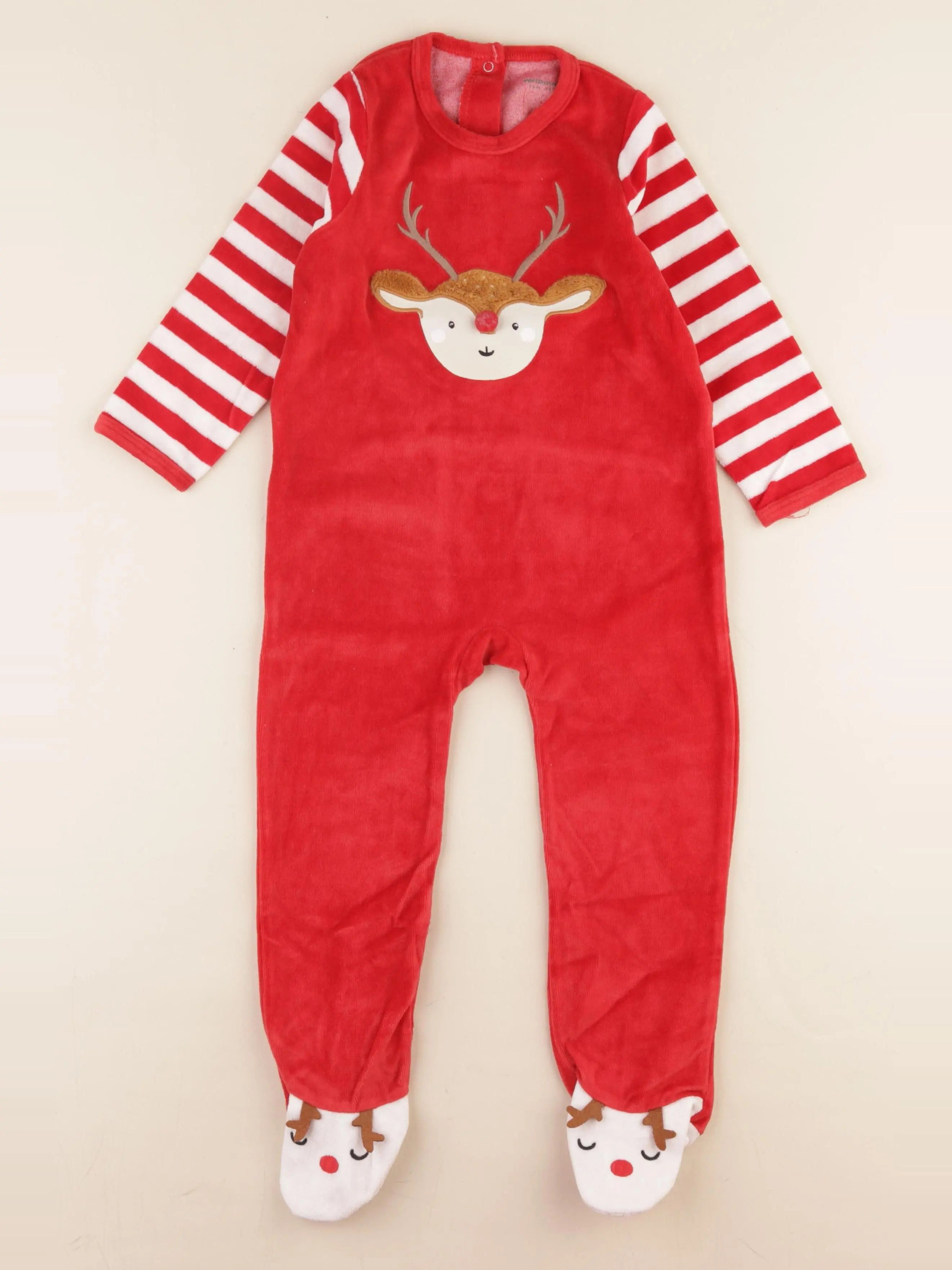 Vertbaudet - pyjama velours rouge - 3 ans