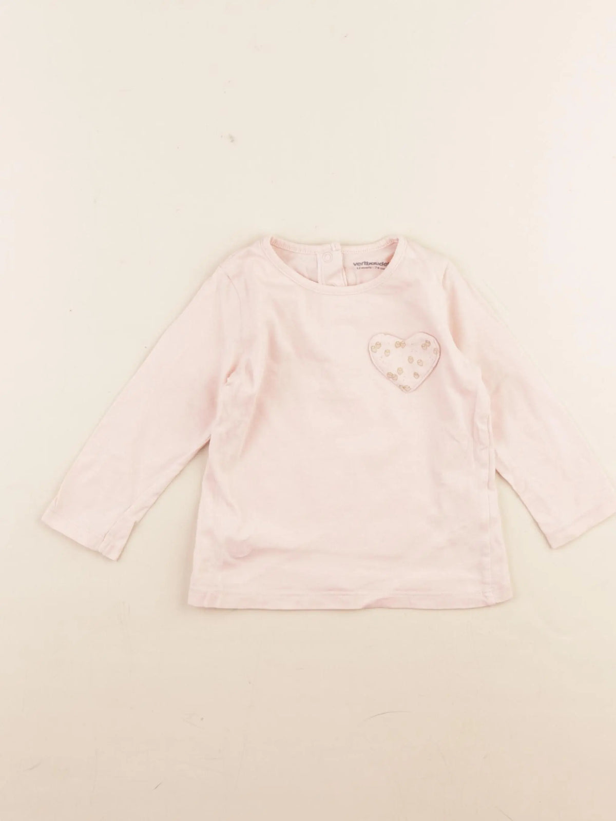 Vertbaudet - tee-shirt rose - 12 mois
