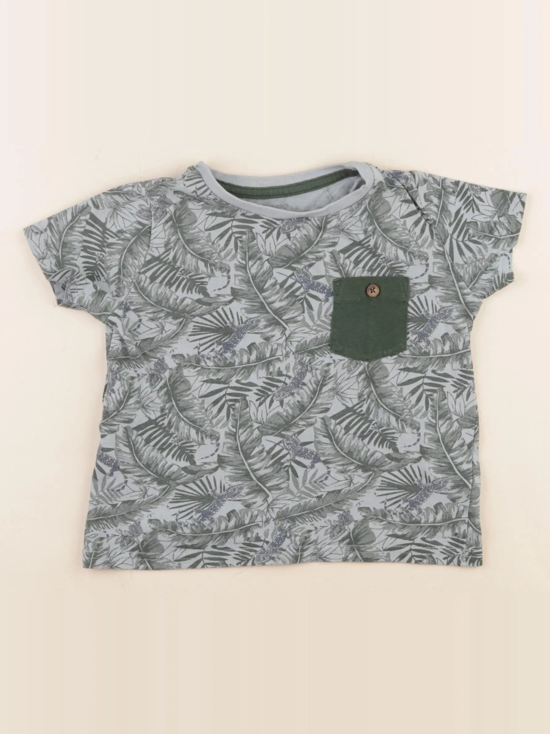 Vertbaudet - tee-shirt vert, bleu - 2 ans