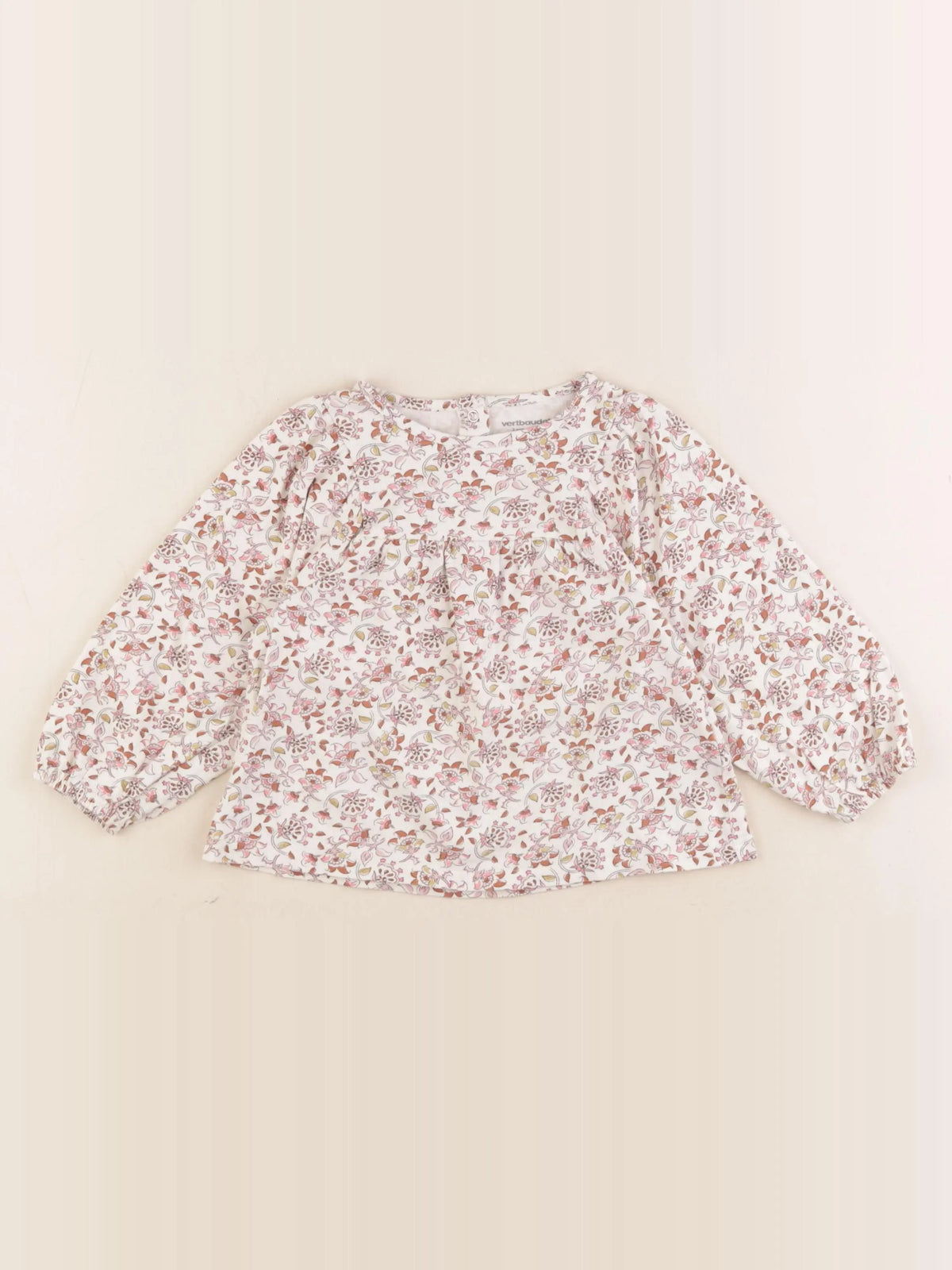 Vertbaudet - tee-shirt beige - 2 ans