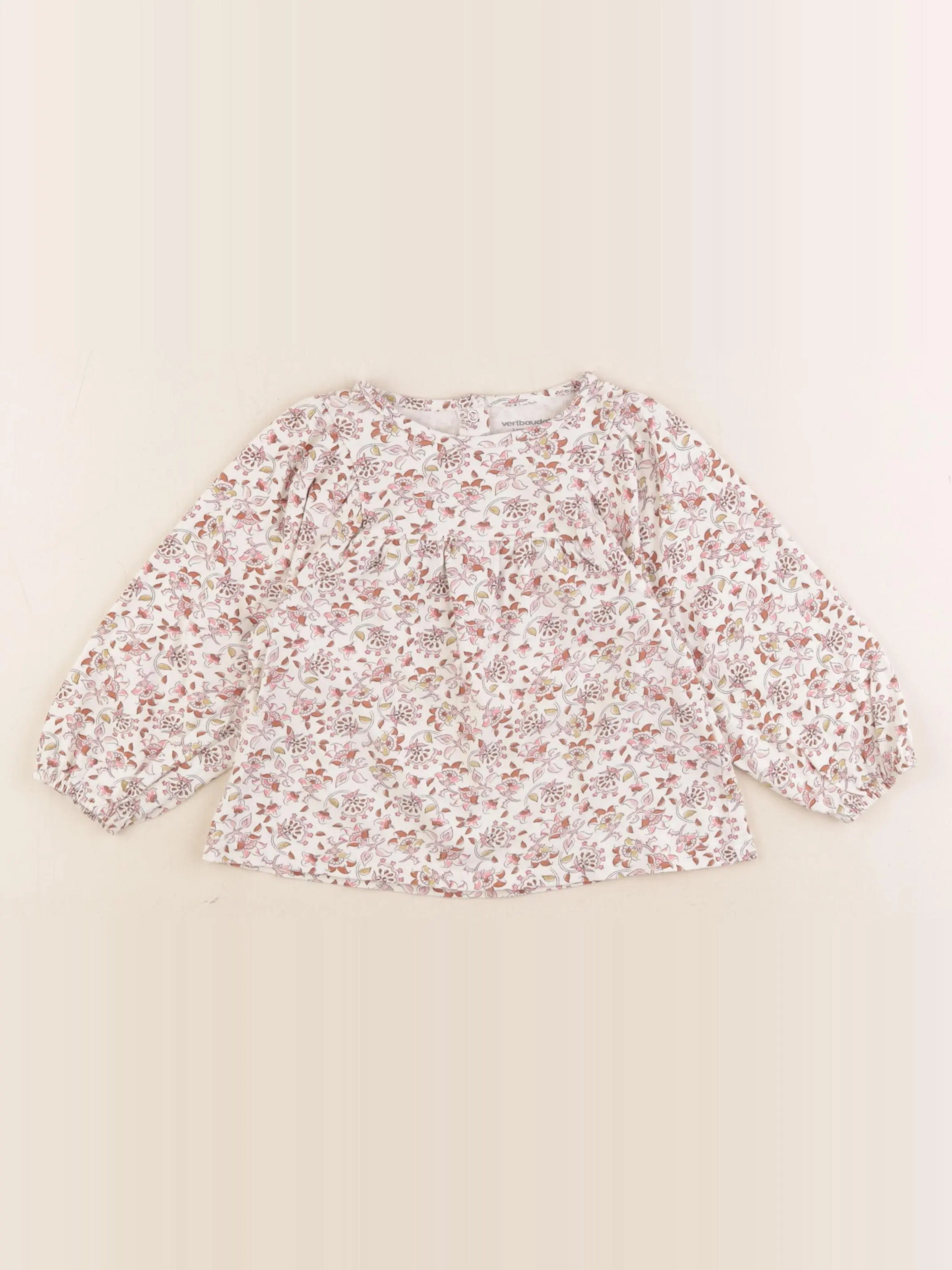 Vertbaudet - tee-shirt beige - 2 ans