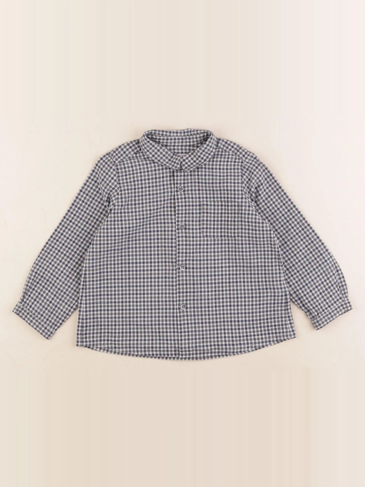 Bonpoint - chemise gris, bleu - 2 ans
