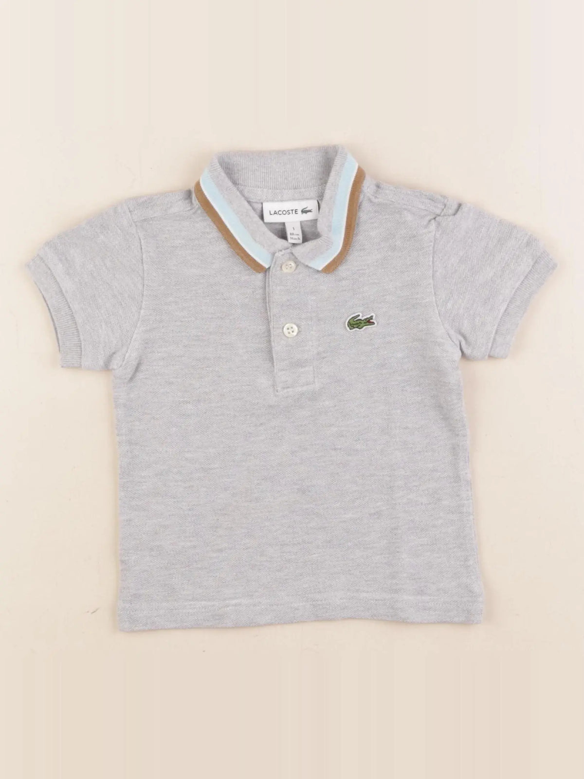 Lacoste - polo gris - 1 an