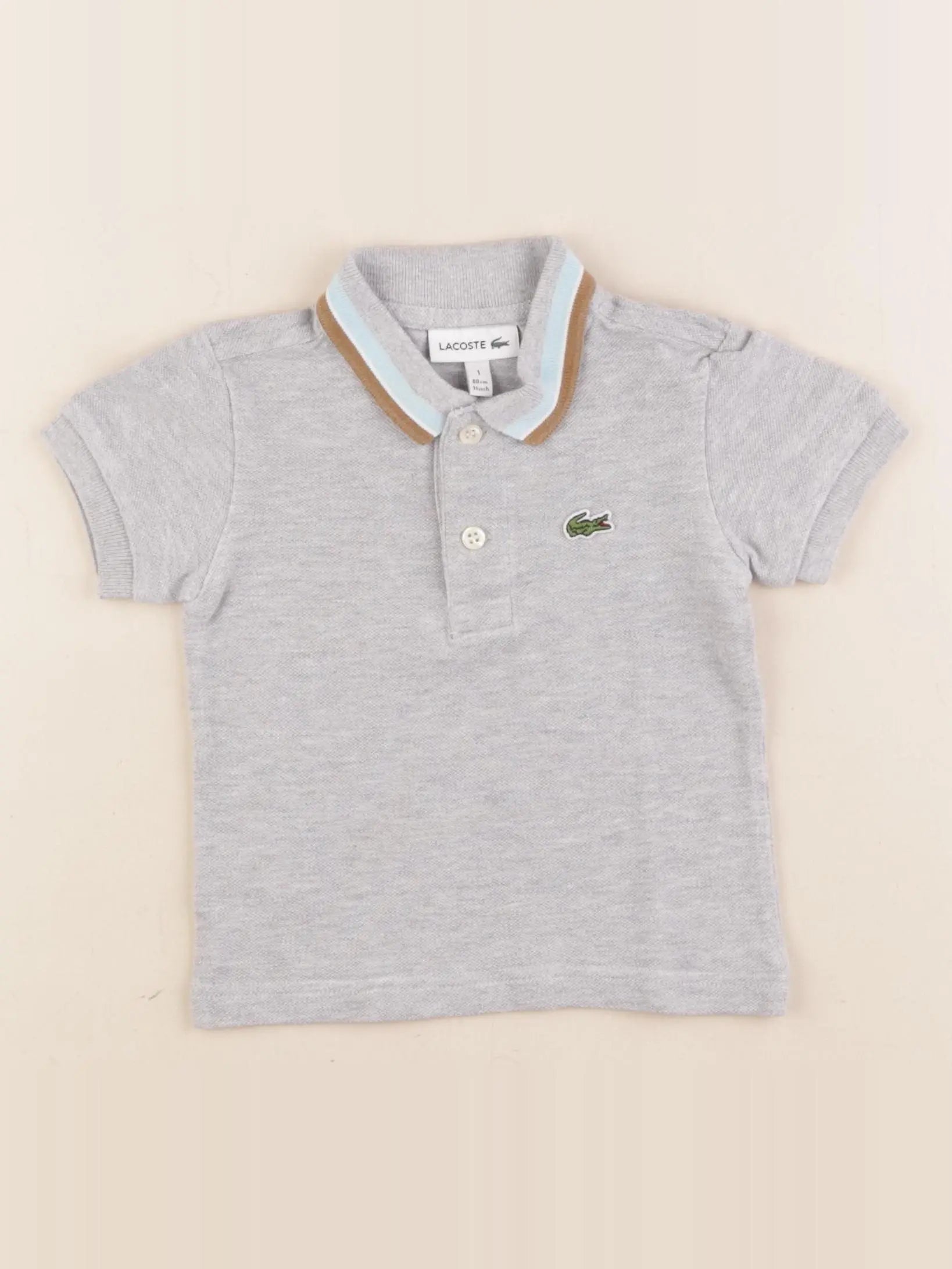 Lacoste - polo gris - 1 an