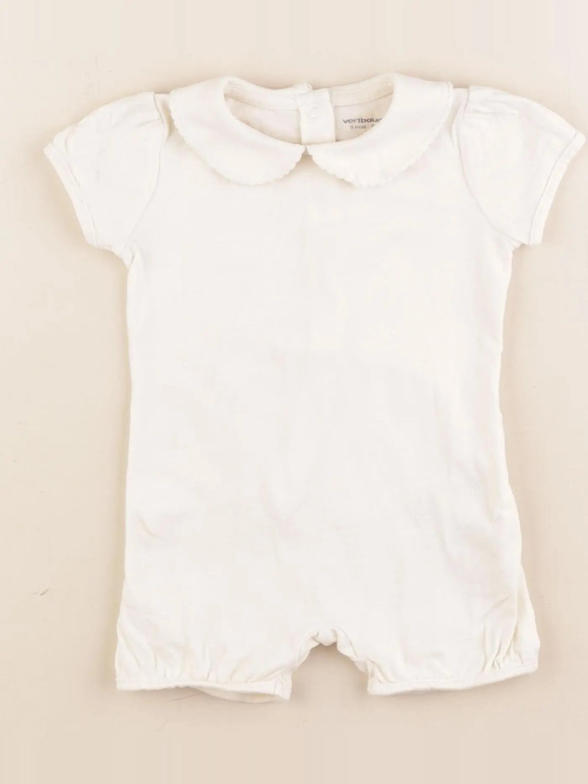 Vertbaudet - pyjama coton blanc - 9 mois
