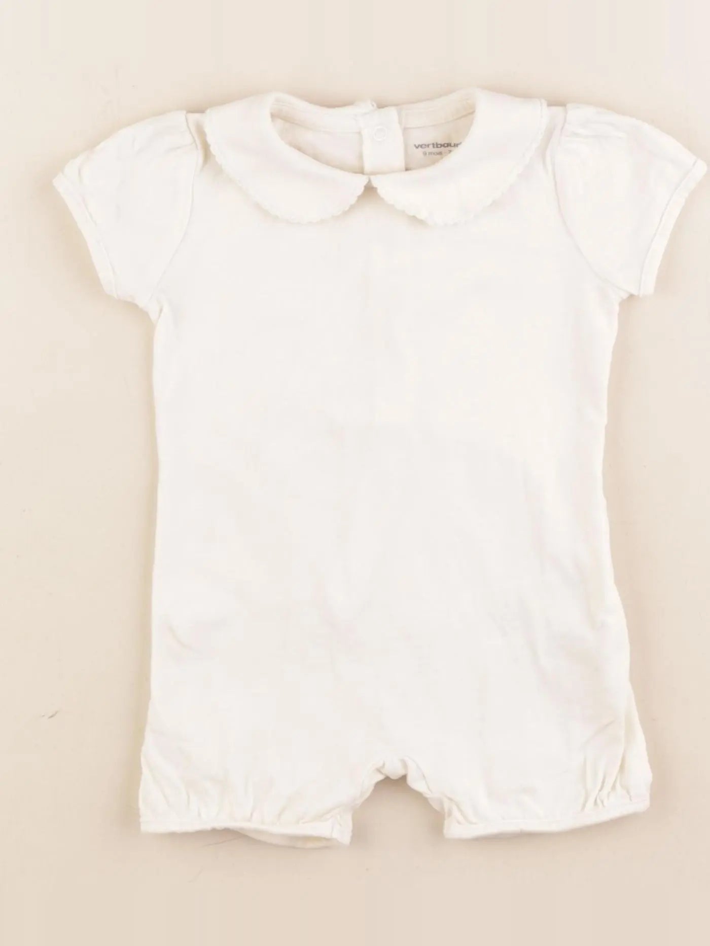 Vertbaudet - pyjama coton blanc - 9 mois