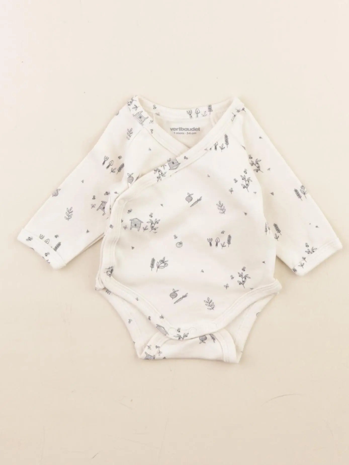 Vertbaudet - body beige - 1 mois