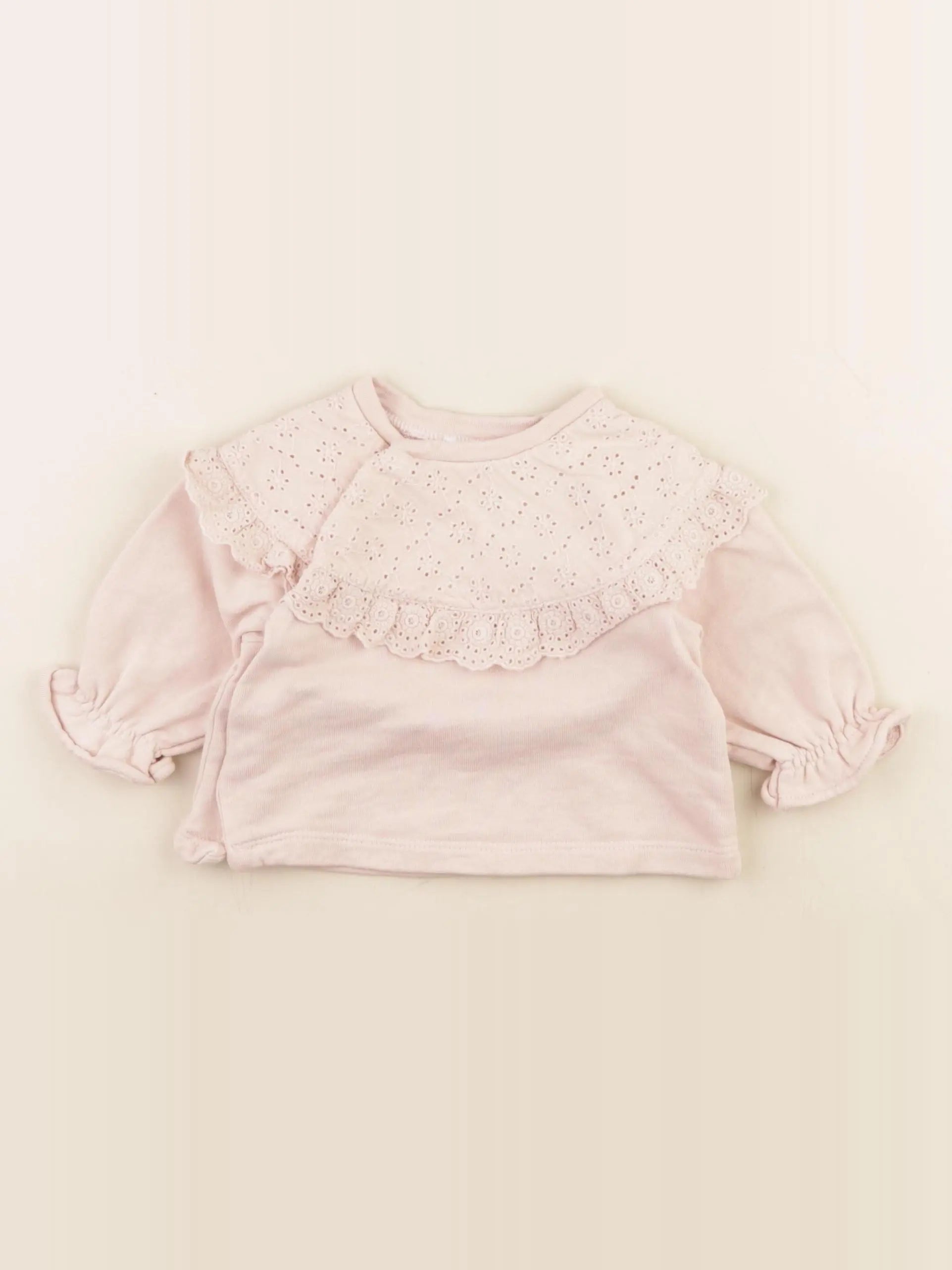 Vertbaudet - sweat rose - 3 mois