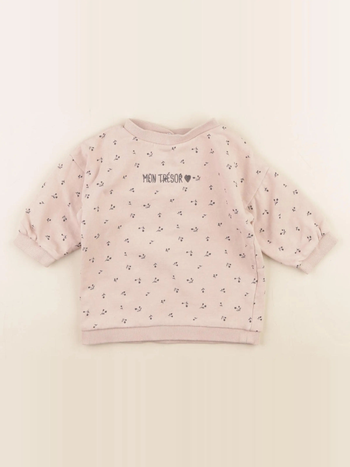 Vertbaudet - sweat rose - 12 mois