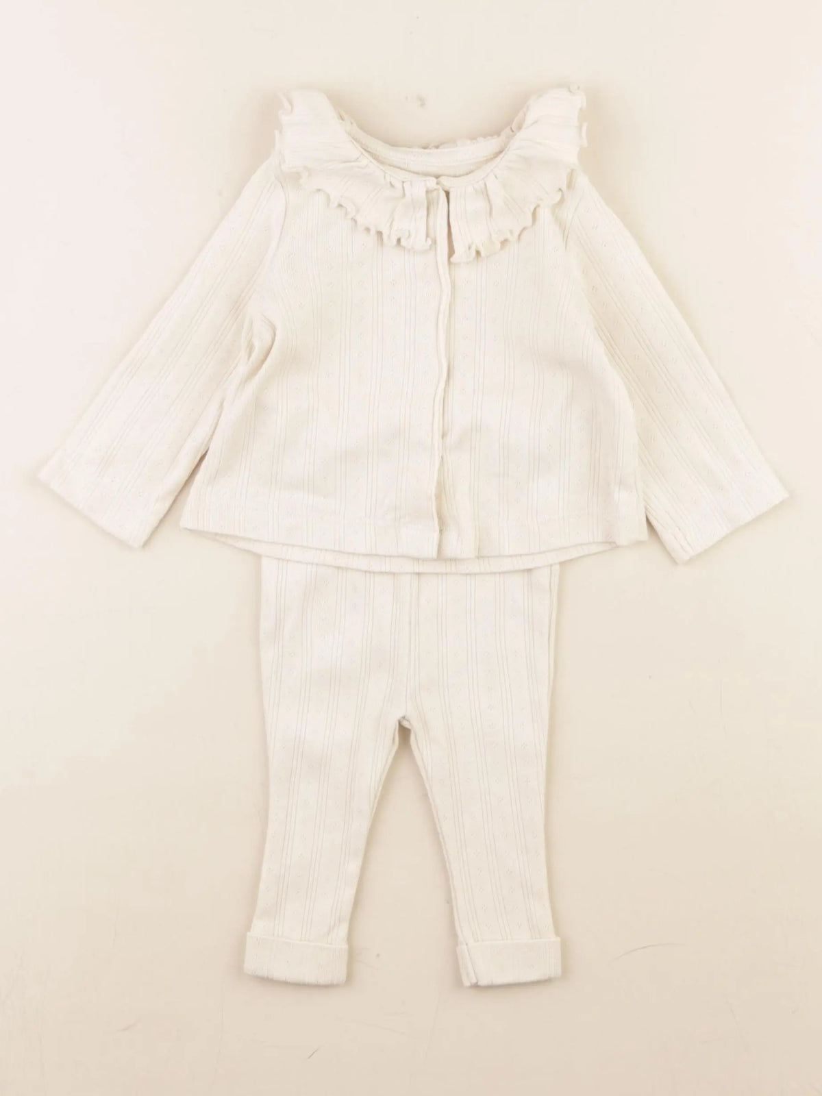 Vertbaudet - ensemble beige - 3 mois