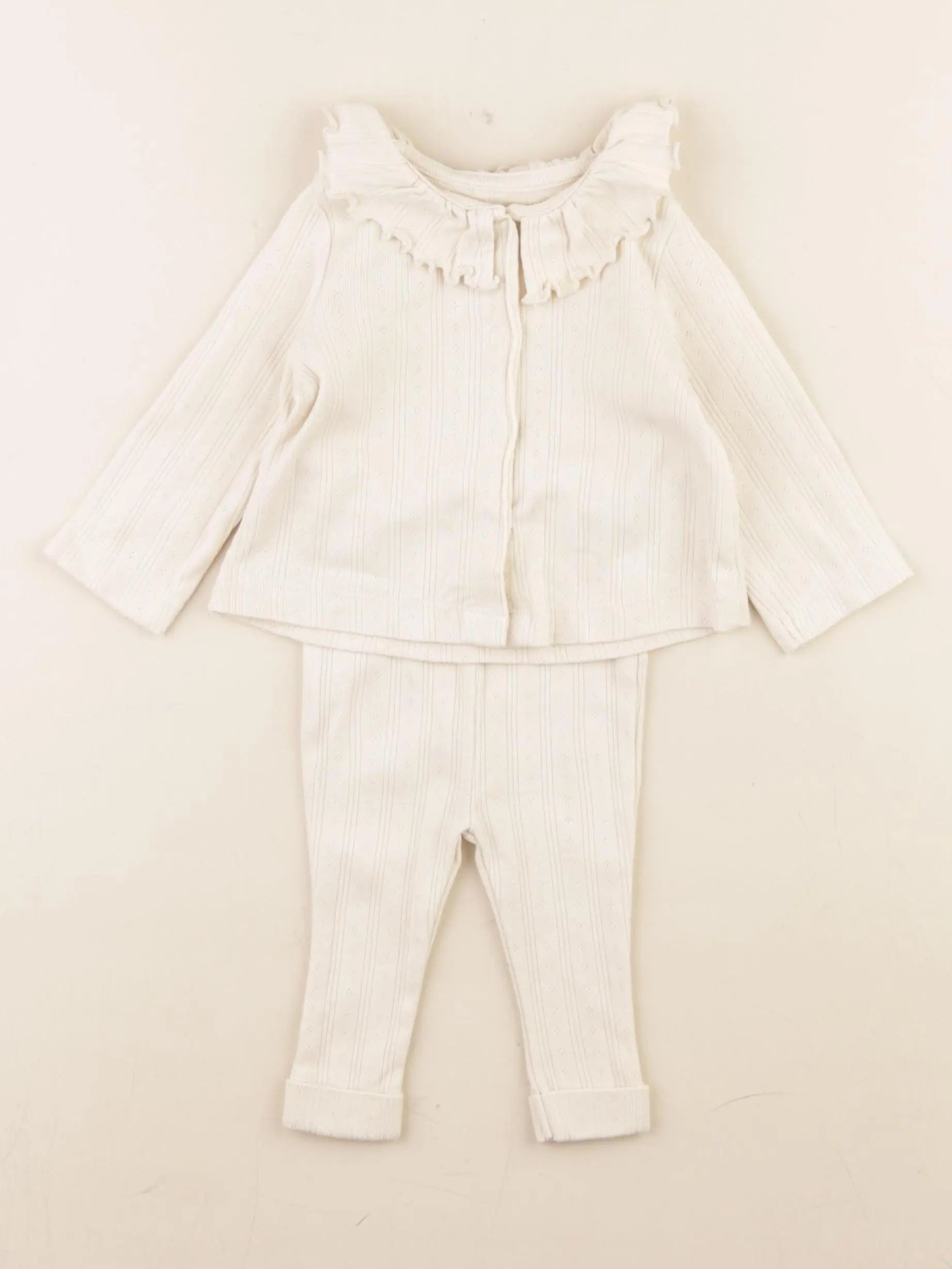 Vertbaudet - ensemble beige - 3 mois