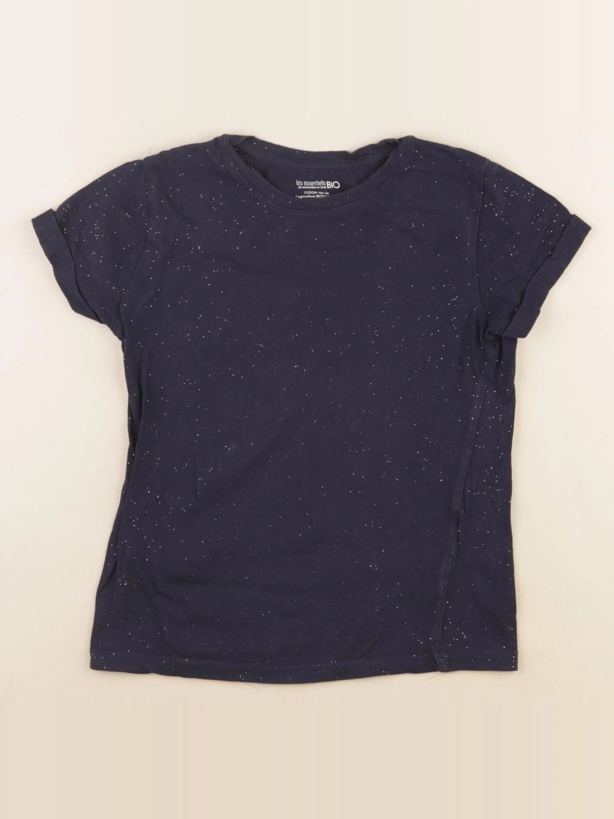 Monoprix - tee-shirt bleu, argent - 8 ans