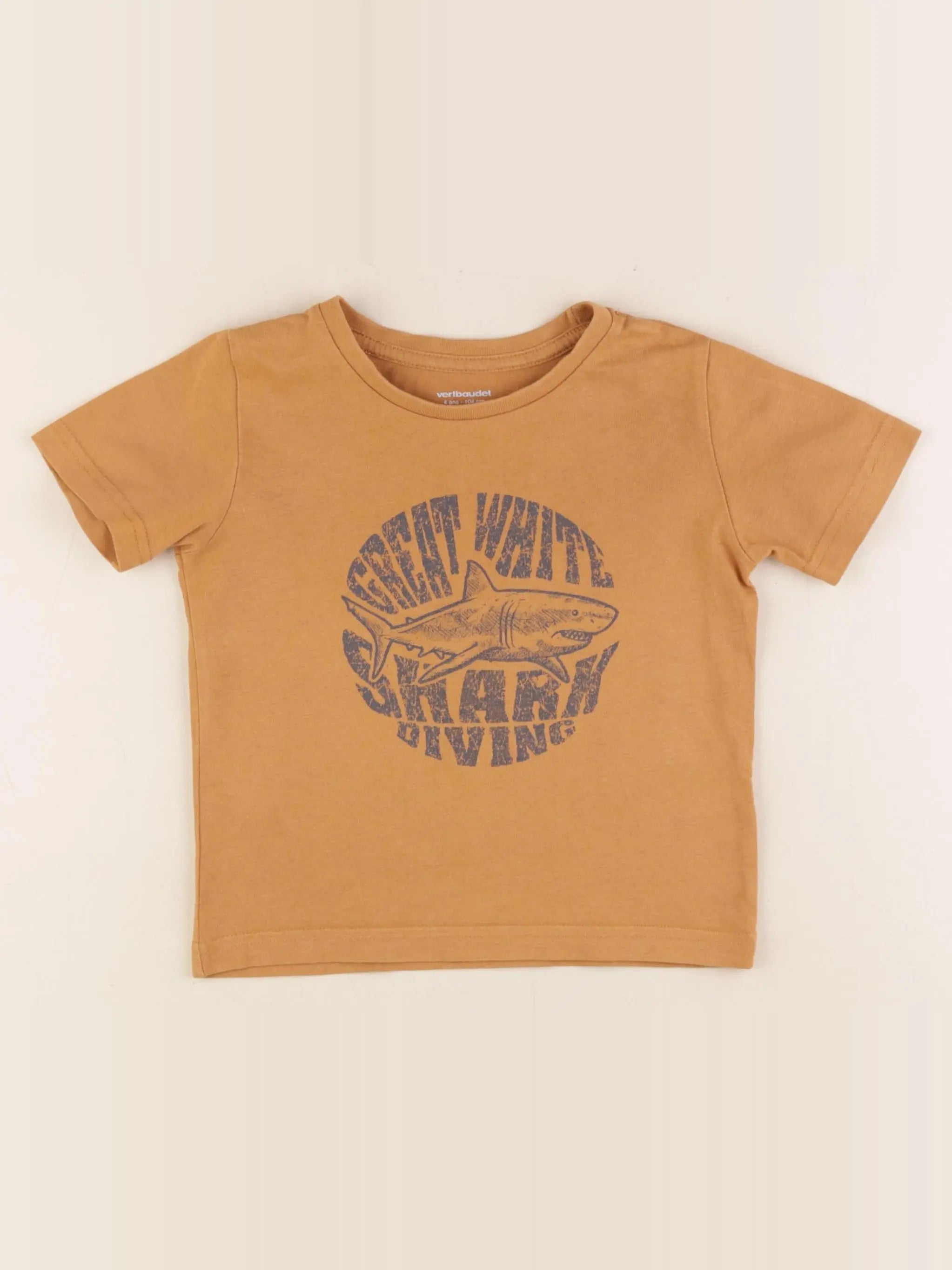 Vertbaudet - tee-shirt marron - 4 ans