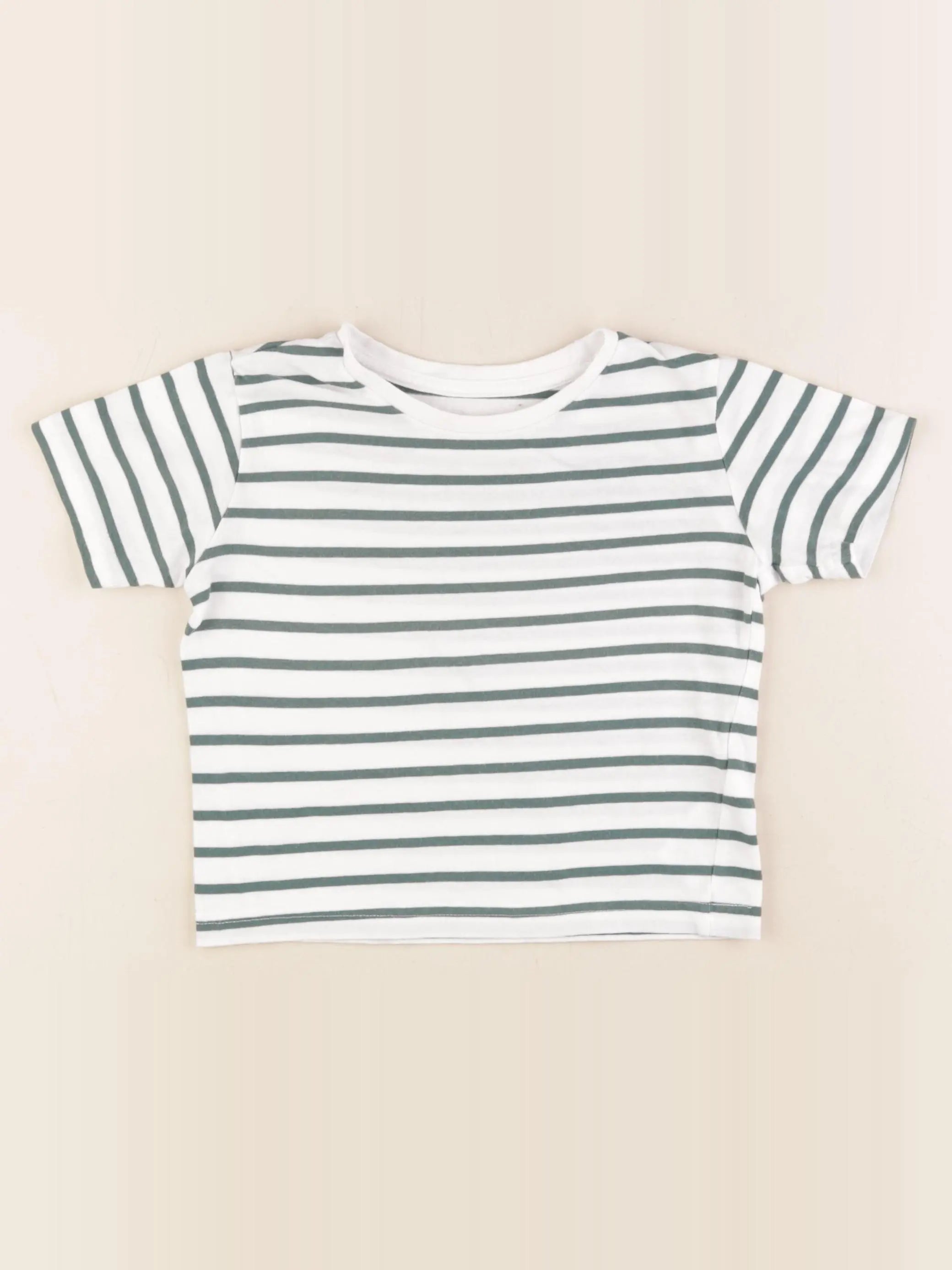 Vertbaudet - tee-shirt blanc, vert - 4 ans