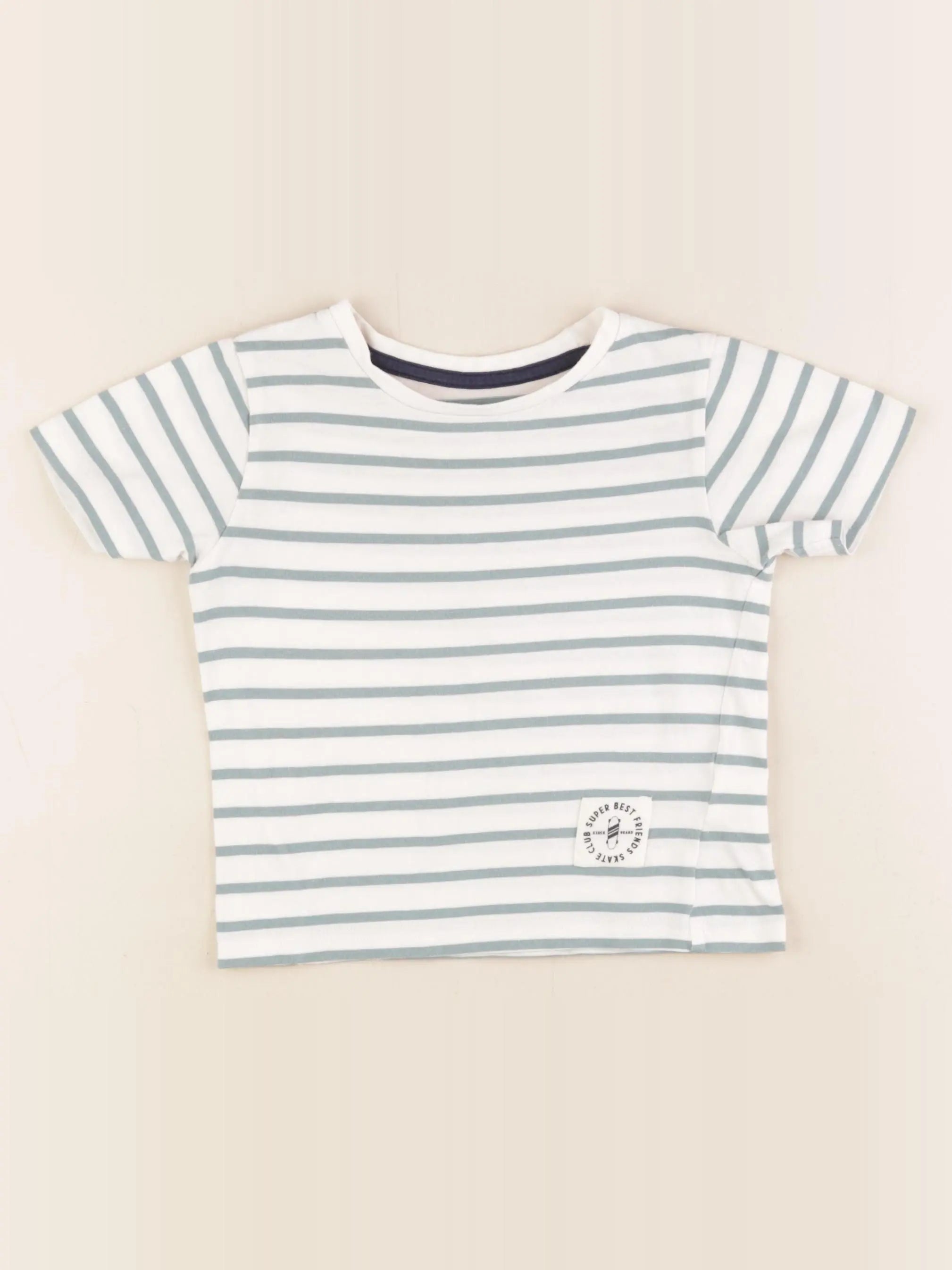 Vertbaudet - tee-shirt blanc, vert - 4 ans