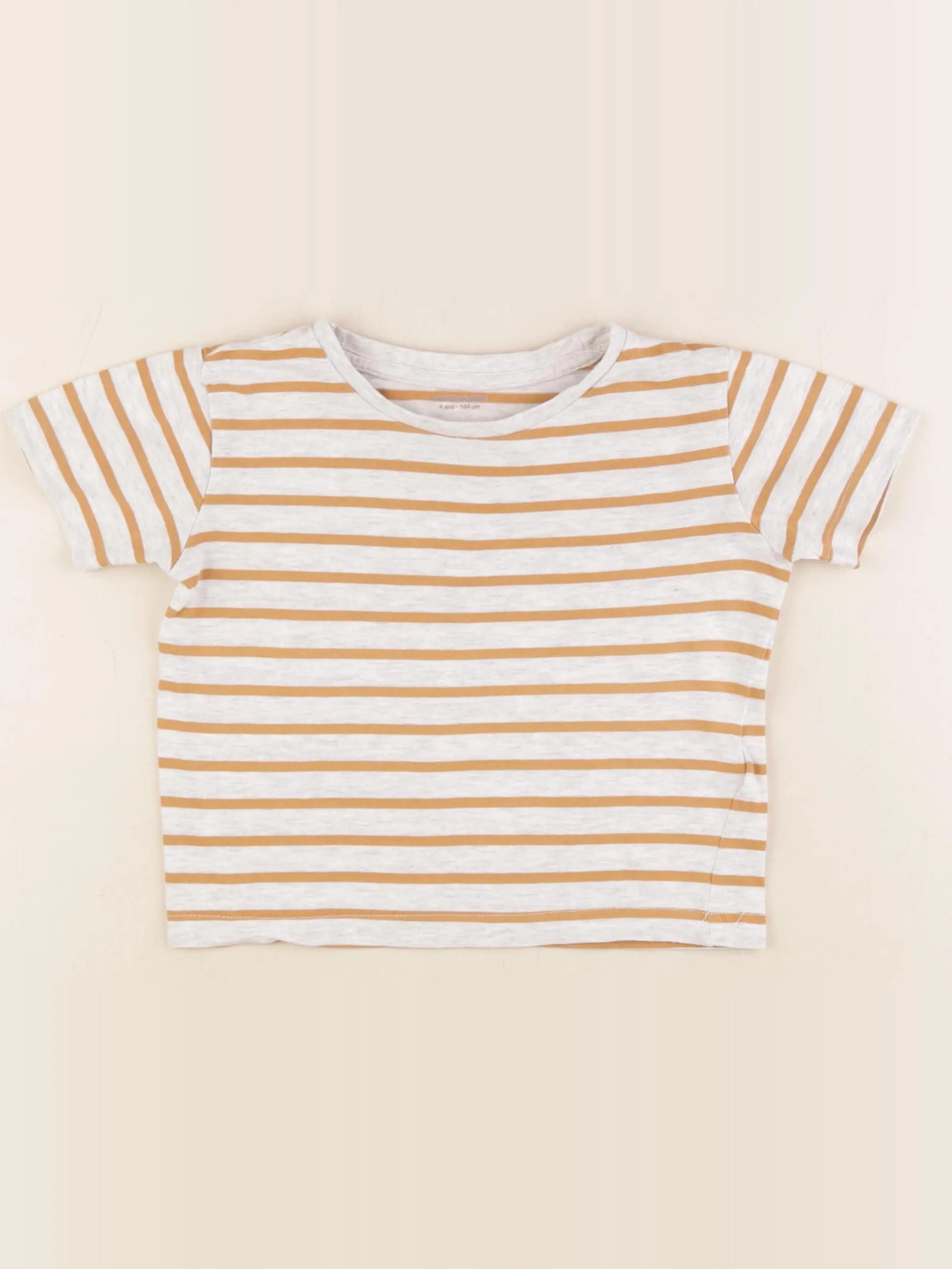 Vertbaudet - tee-shirt gris, marron - 4 ans
