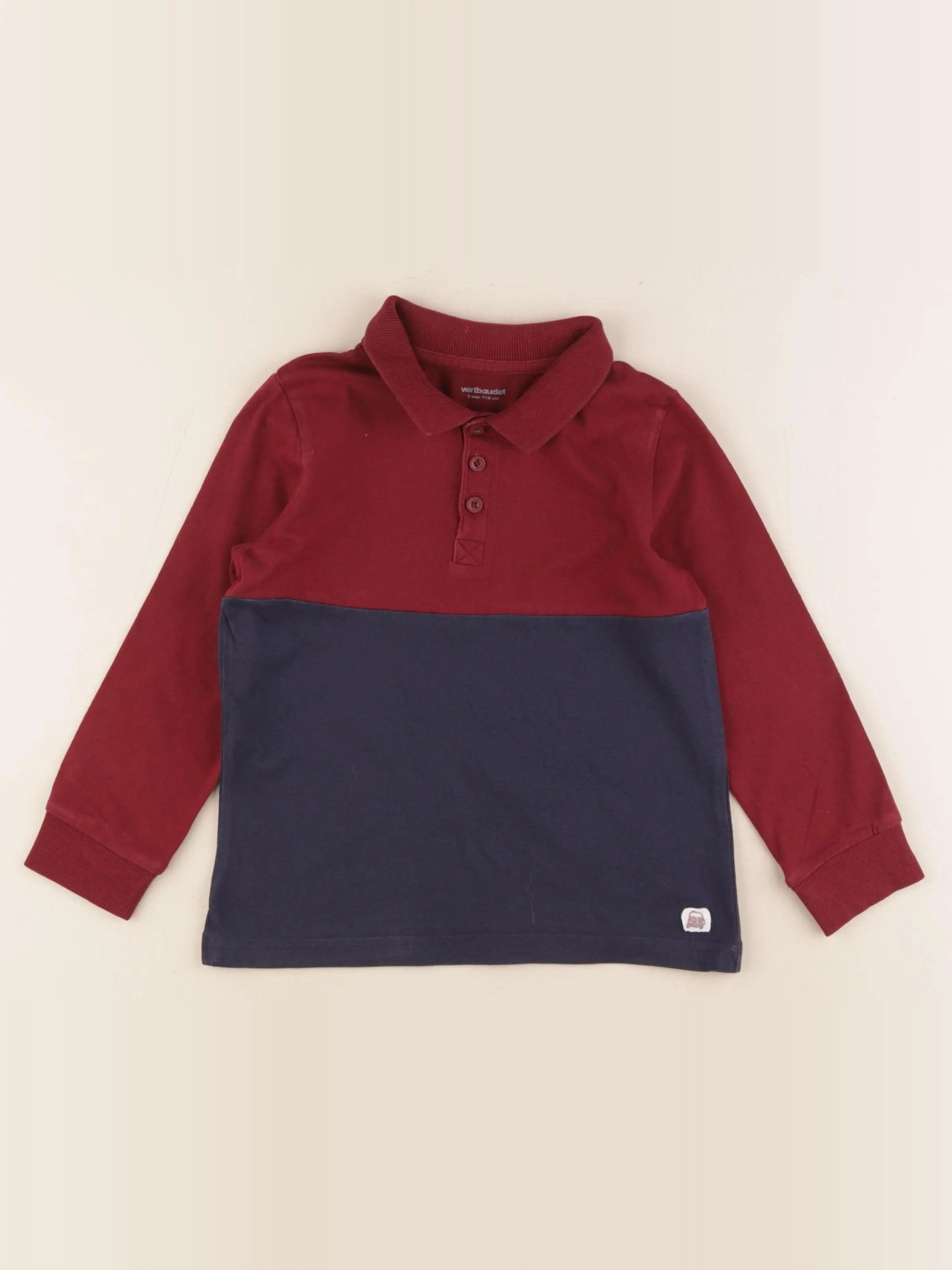 Vertbaudet - polo bleu, rouge - 5 ans