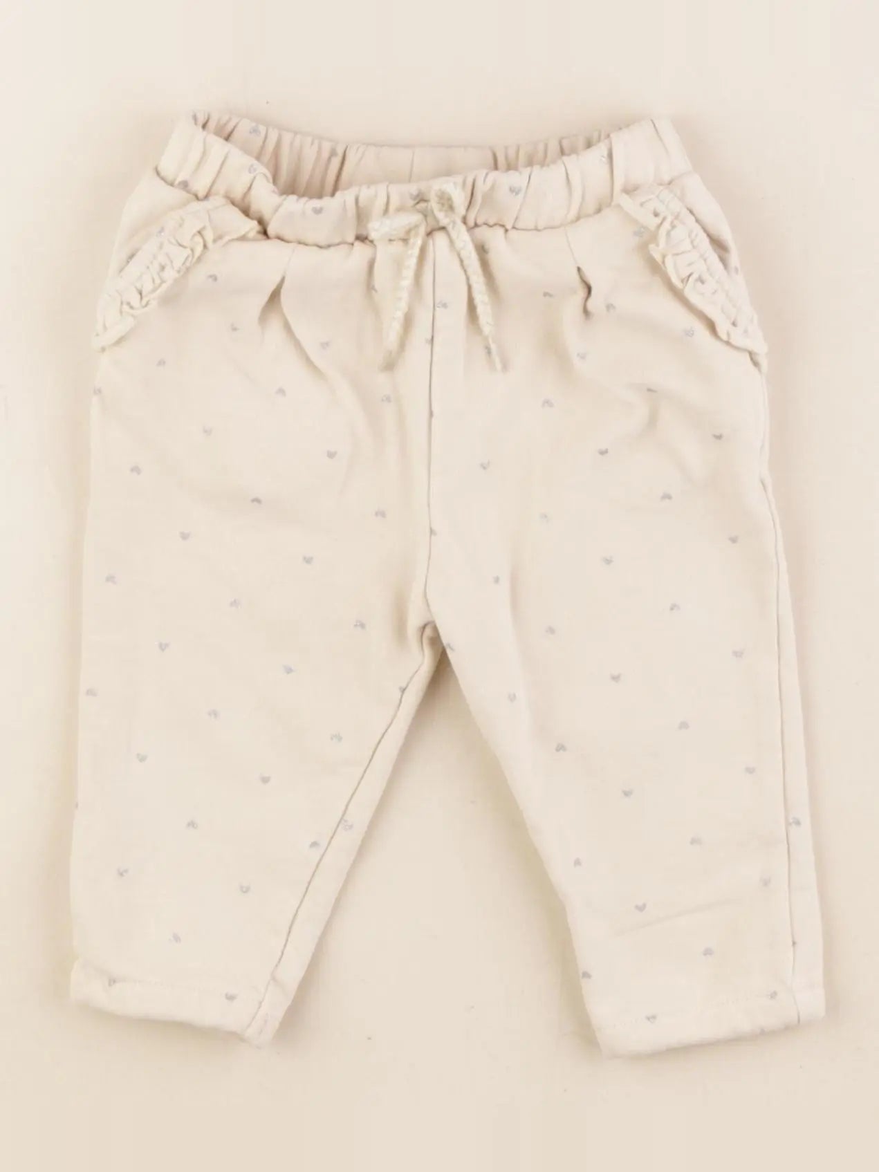 Vertbaudet - pantalon beige, argent - 12 mois
