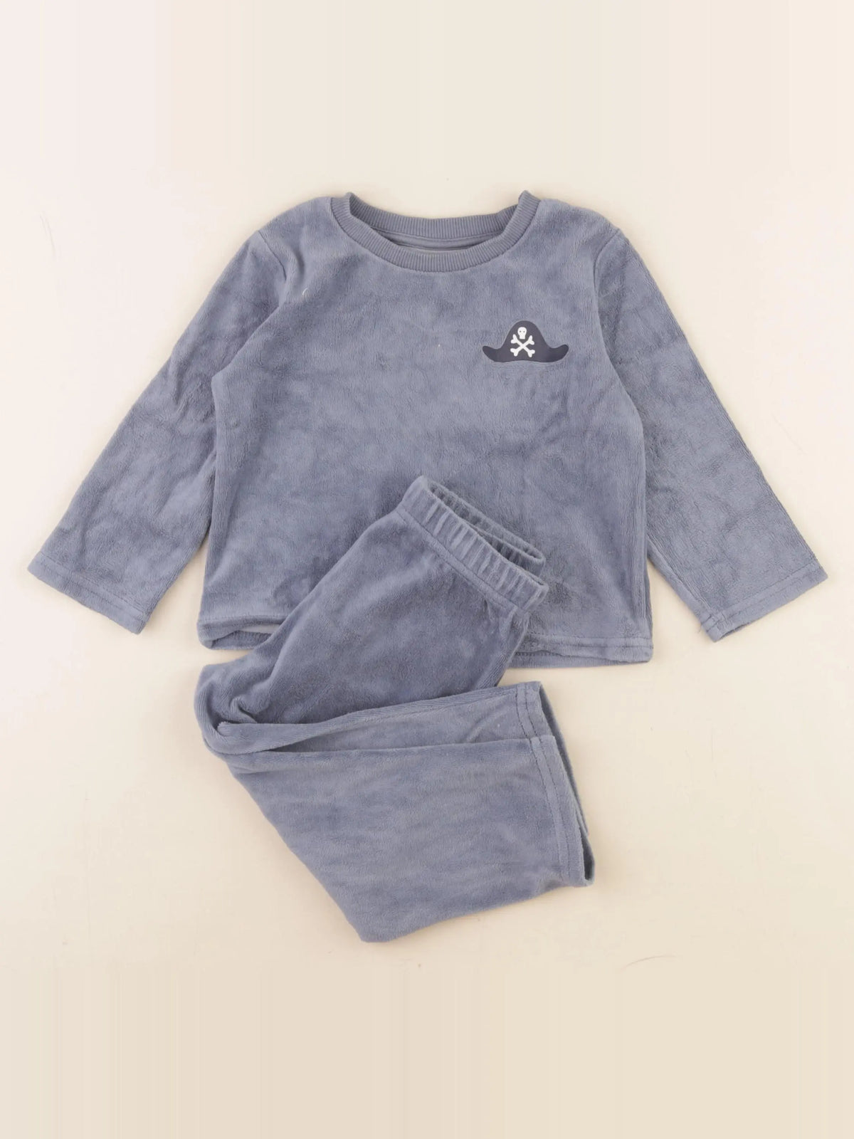 Vertbaudet - pyjama velours bleu - 2 ans