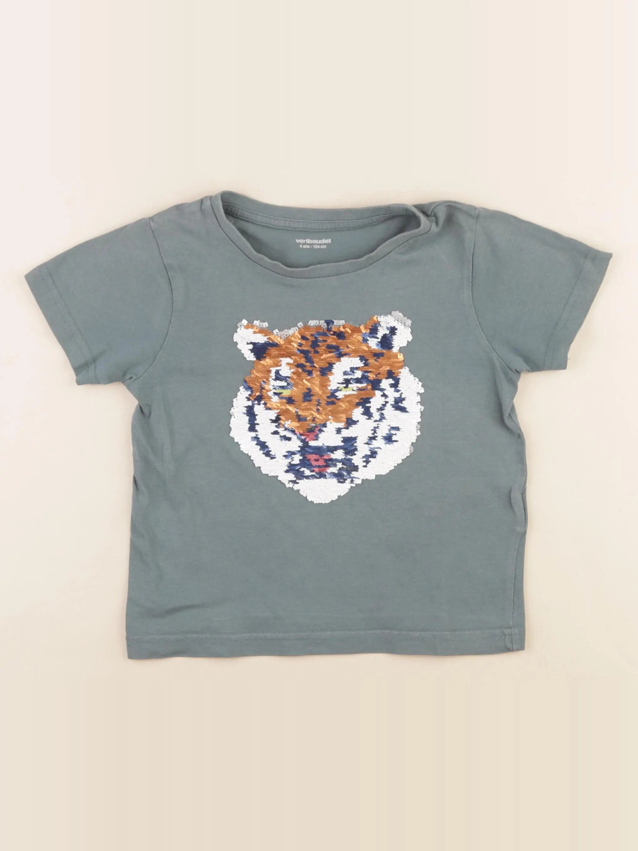 Vertbaudet - tee-shirt vert - 4 ans