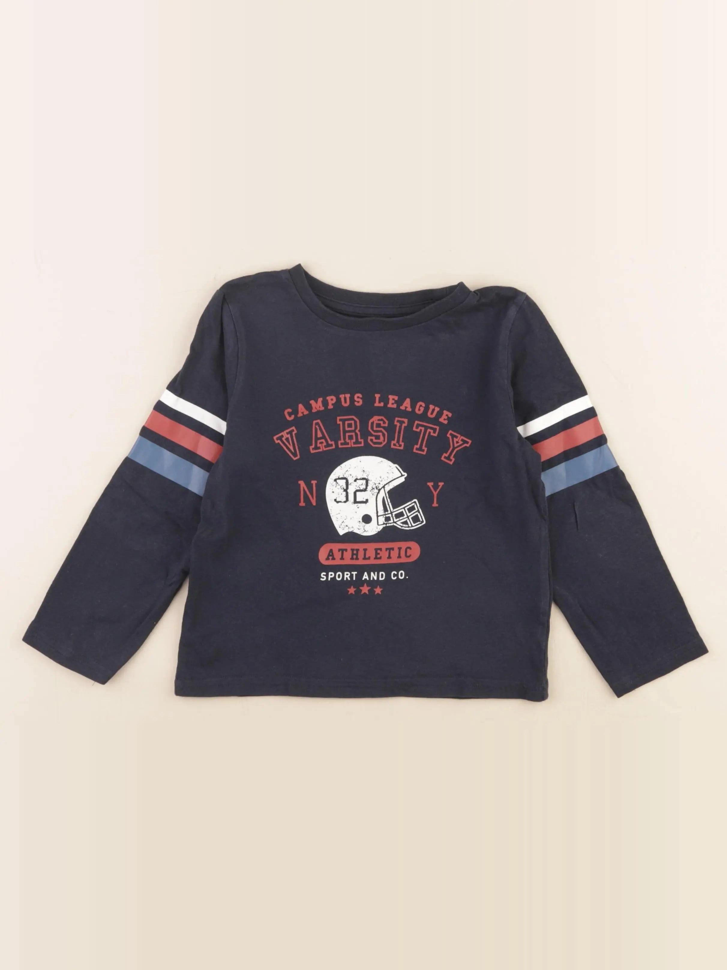 Vertbaudet - tee-shirt bleu - 4 ans
