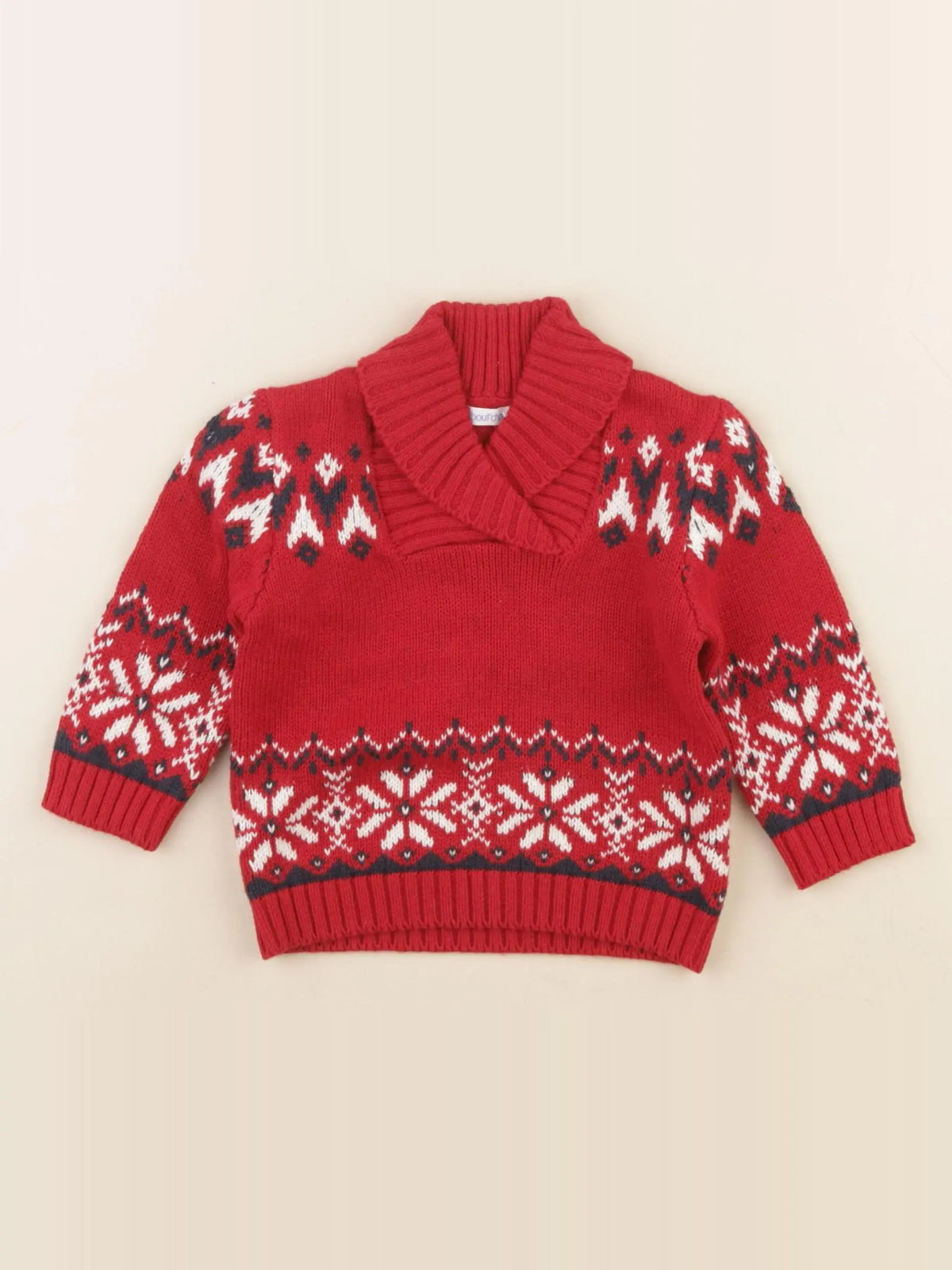 Boutchou - pull rouge - 9 mois