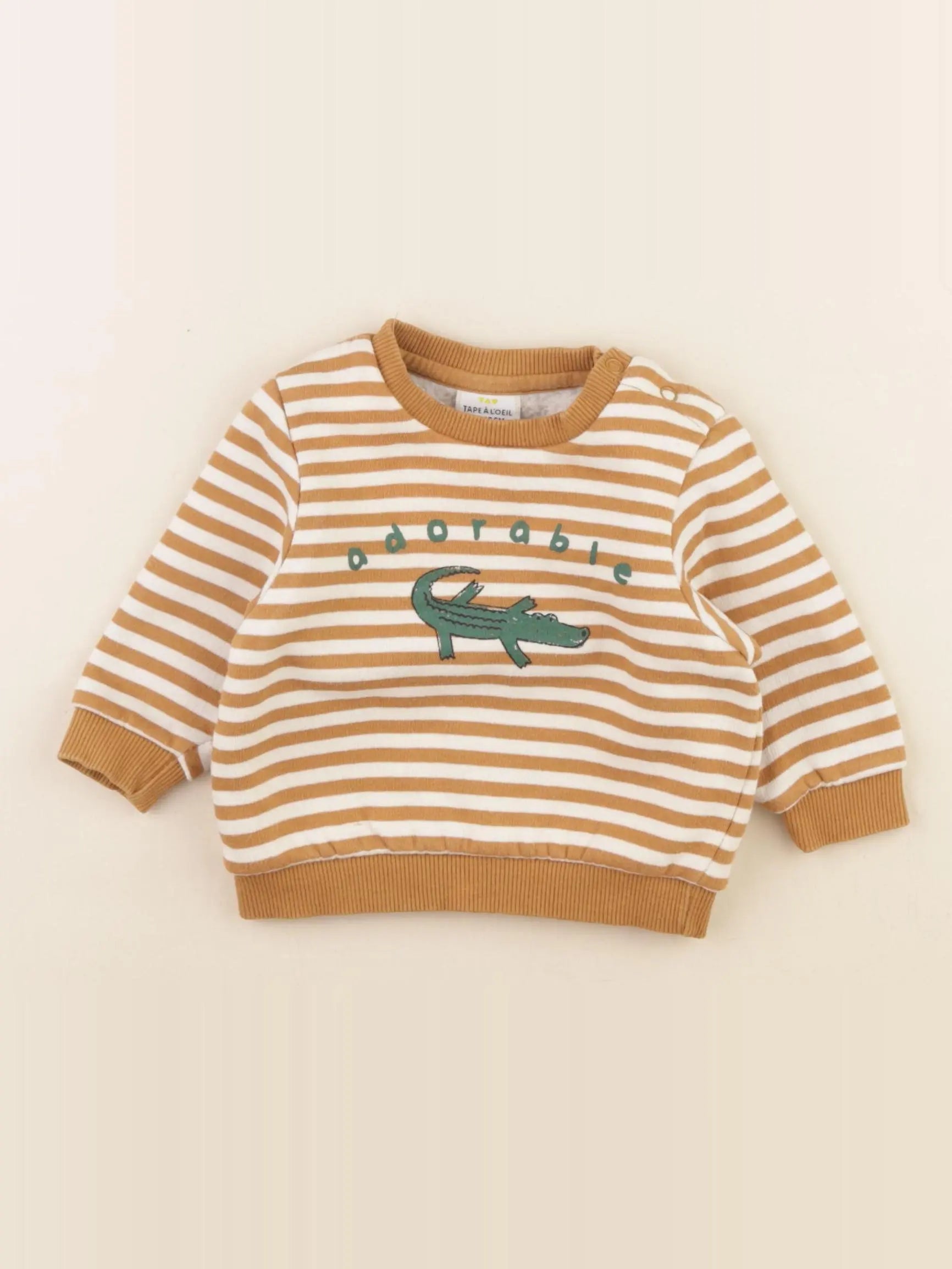 Tape à l'oeil - sweat marron - 3 mois