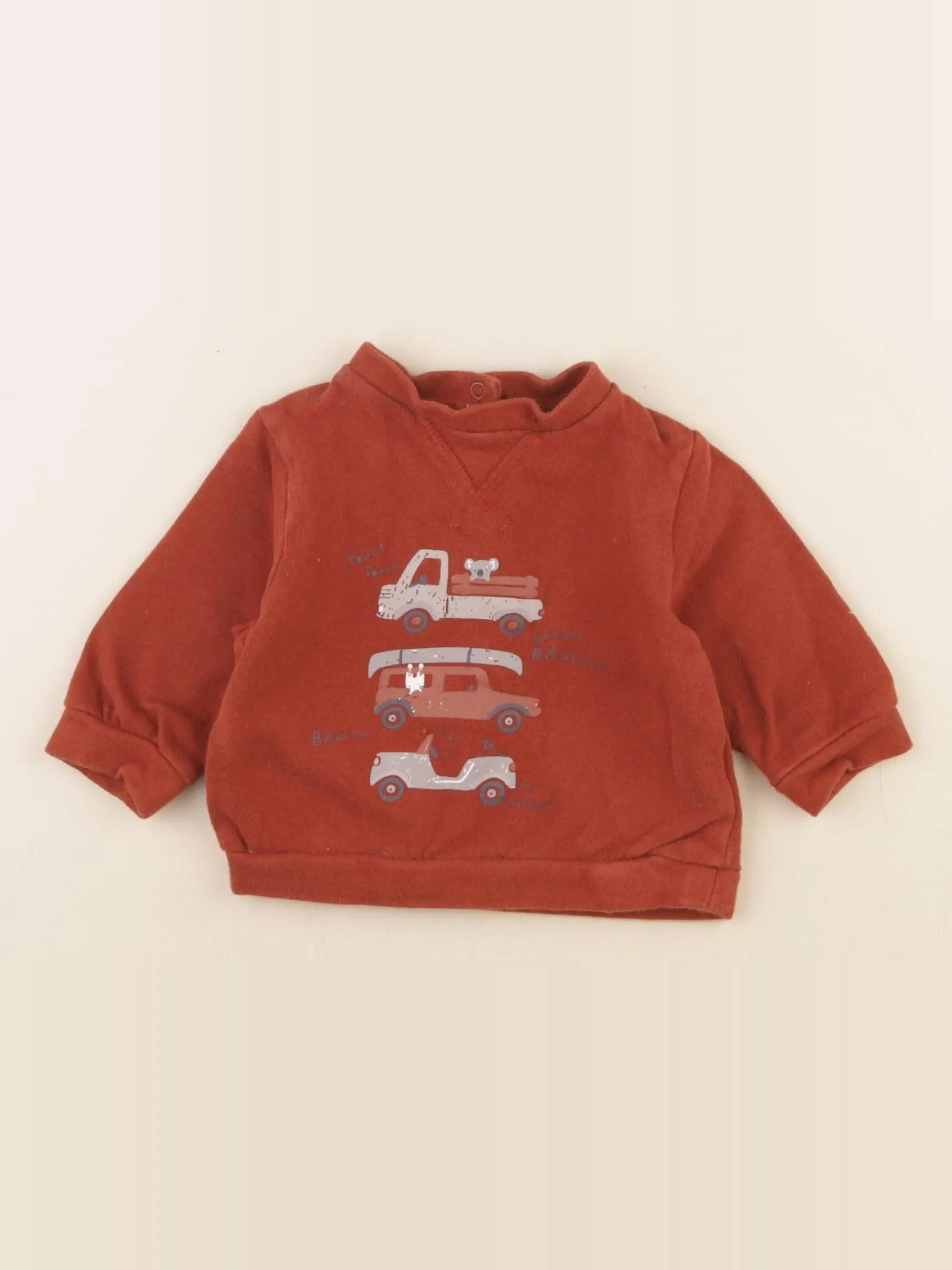 Vertbaudet - sweat marron - 3 mois