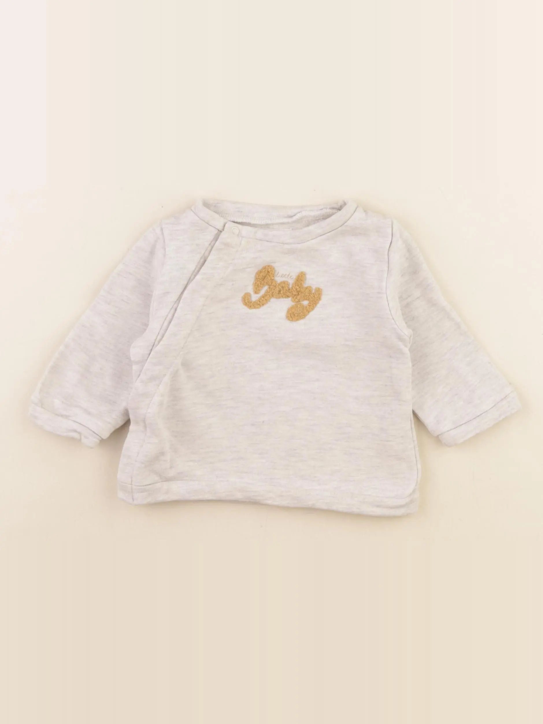 Vertbaudet - sweat beige - 3 mois
