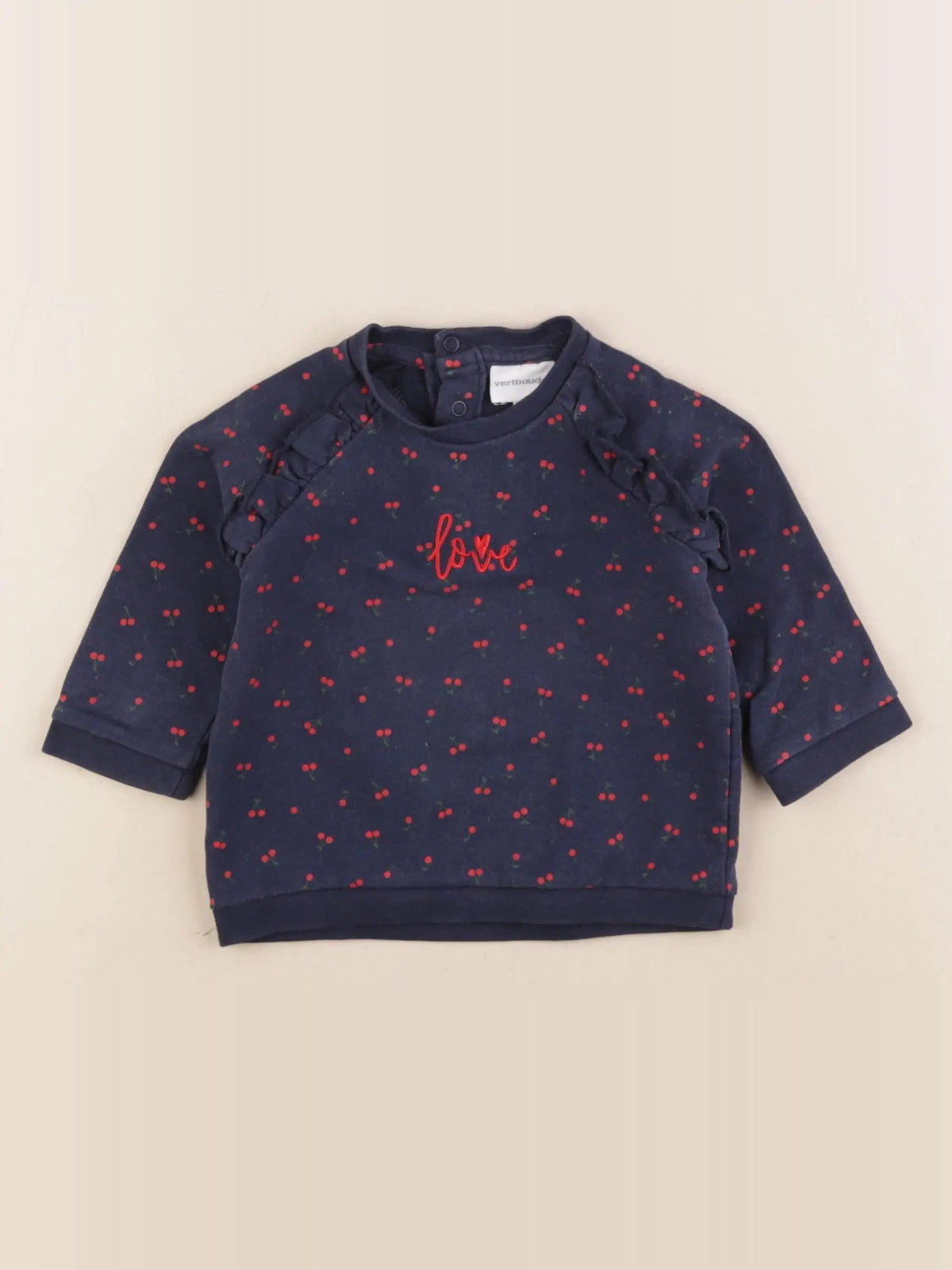 Vertbaudet - sweat bleu - 9 mois