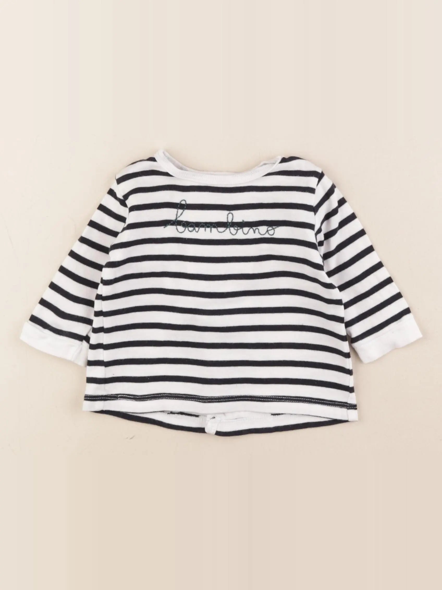 Boutchou - tee-shirt blanc, bleu - 6 mois