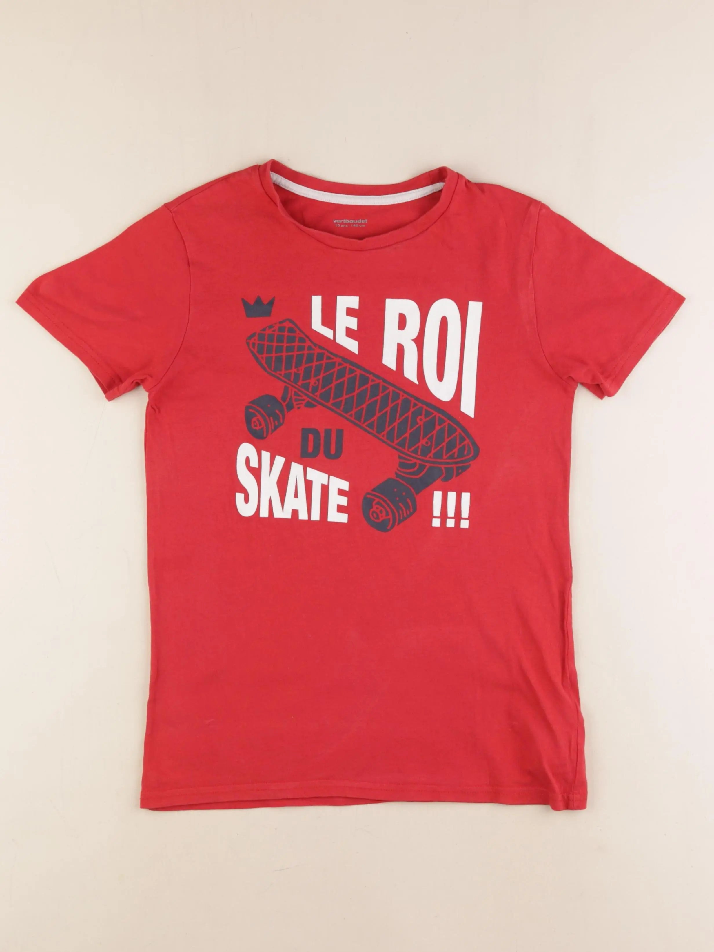 Vertbaudet - tee-shirt rouge - 10 ans