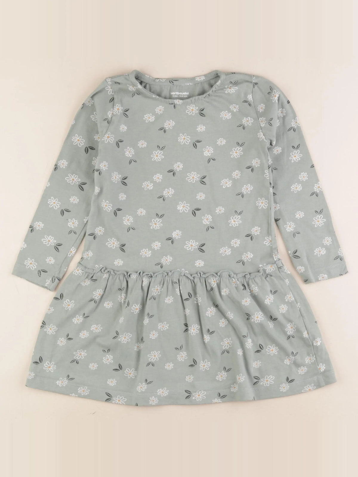 Vertbaudet - robe vert - 4 ans