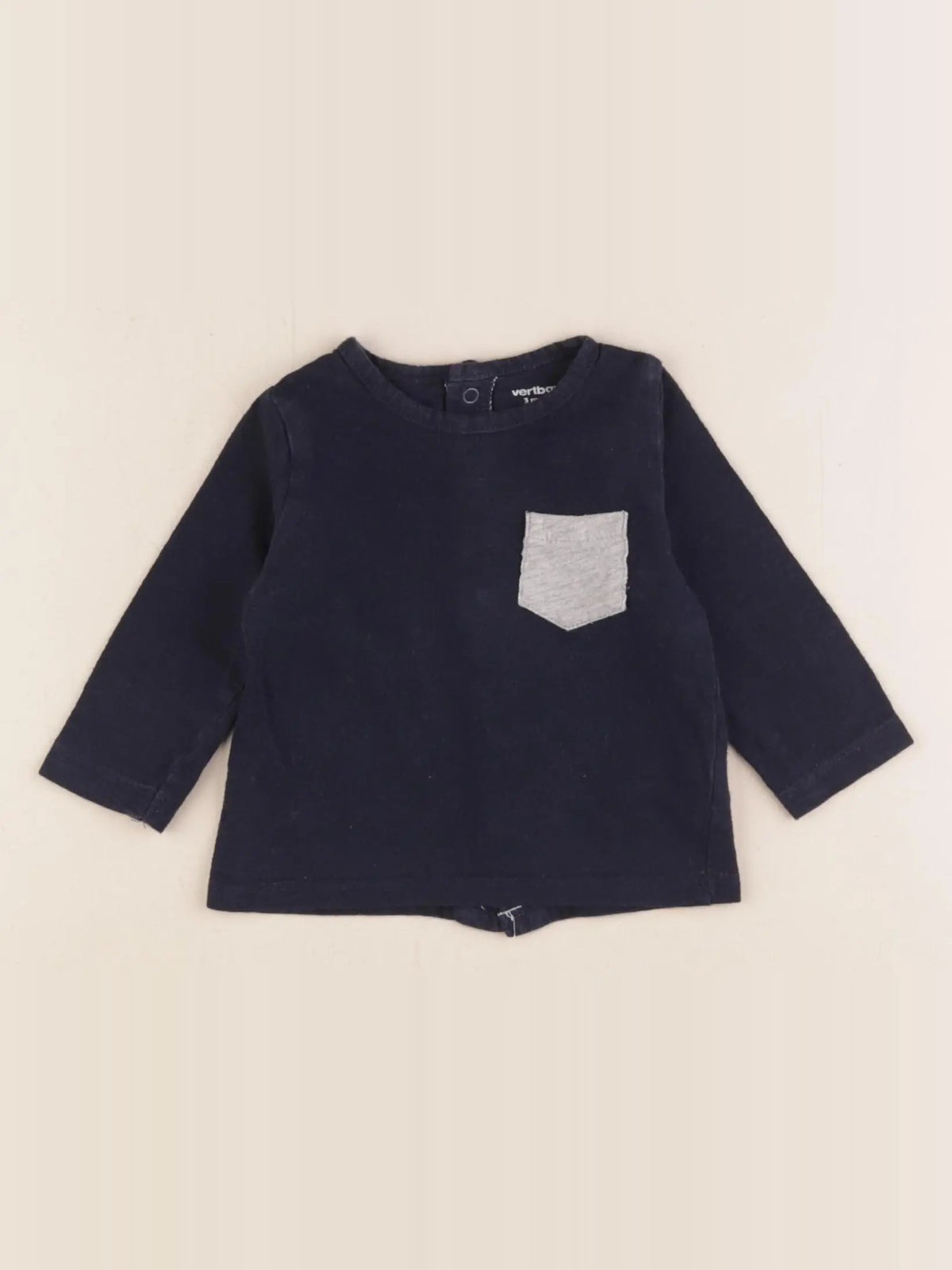 Vertbaudet - tee-shirt bleu - 3 mois