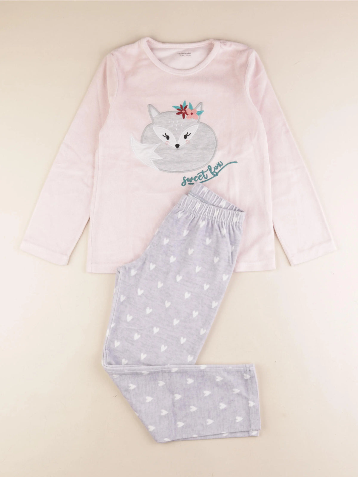 Vertbaudet - pyjama velours multicolore - 10 ans