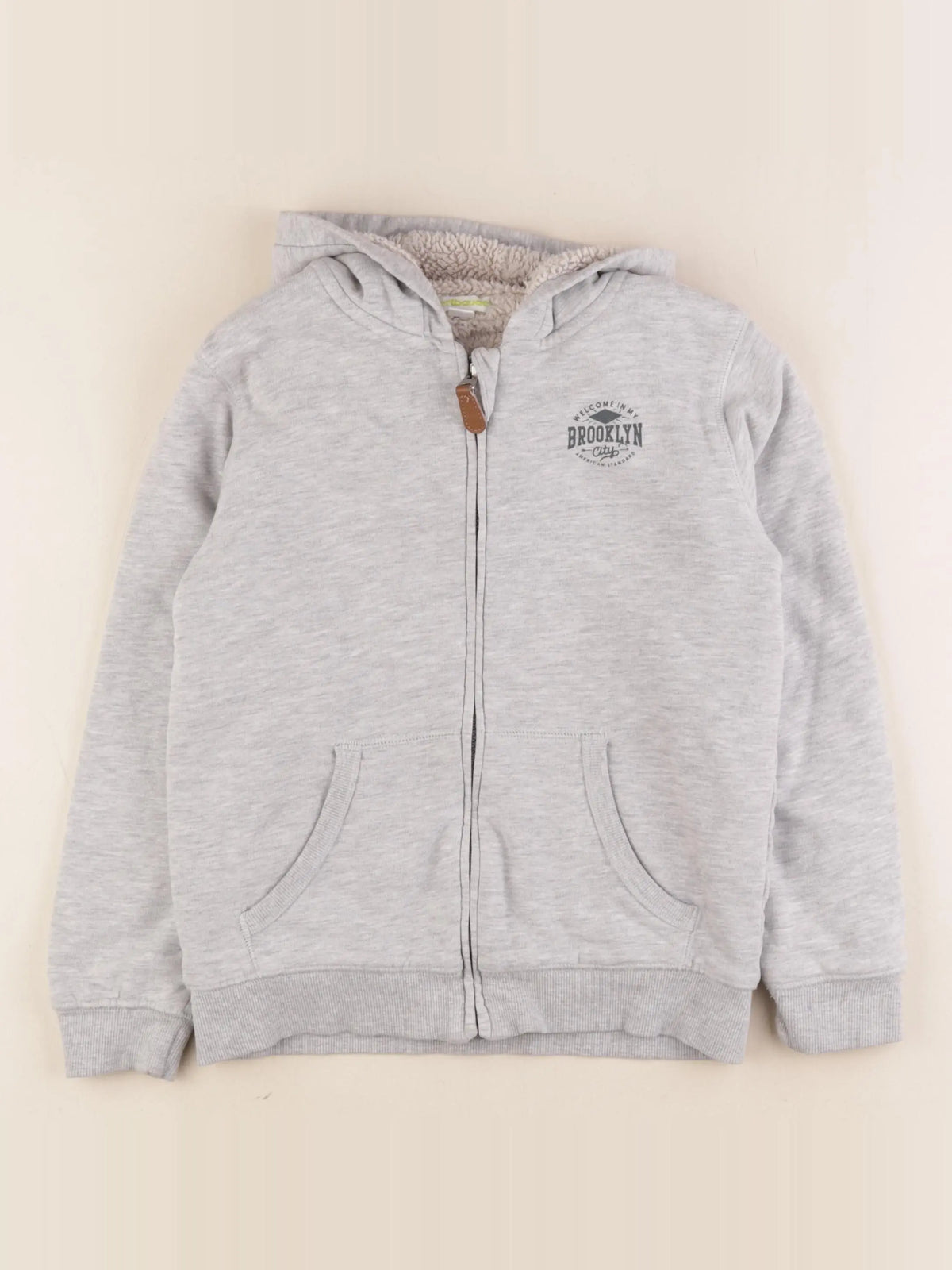 Vertbaudet - sweat gris - 8 ans