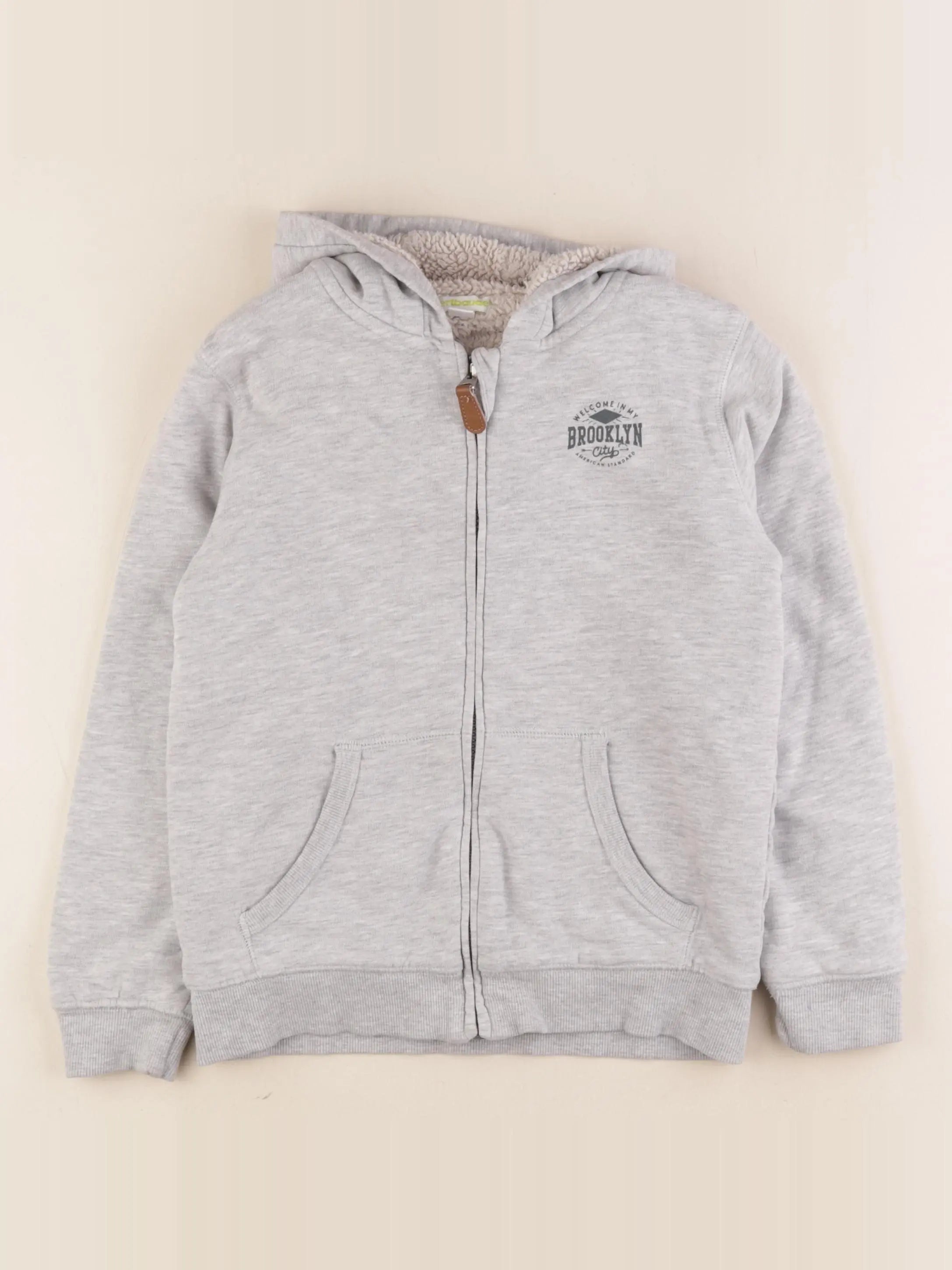 Vertbaudet - sweat gris - 8 ans