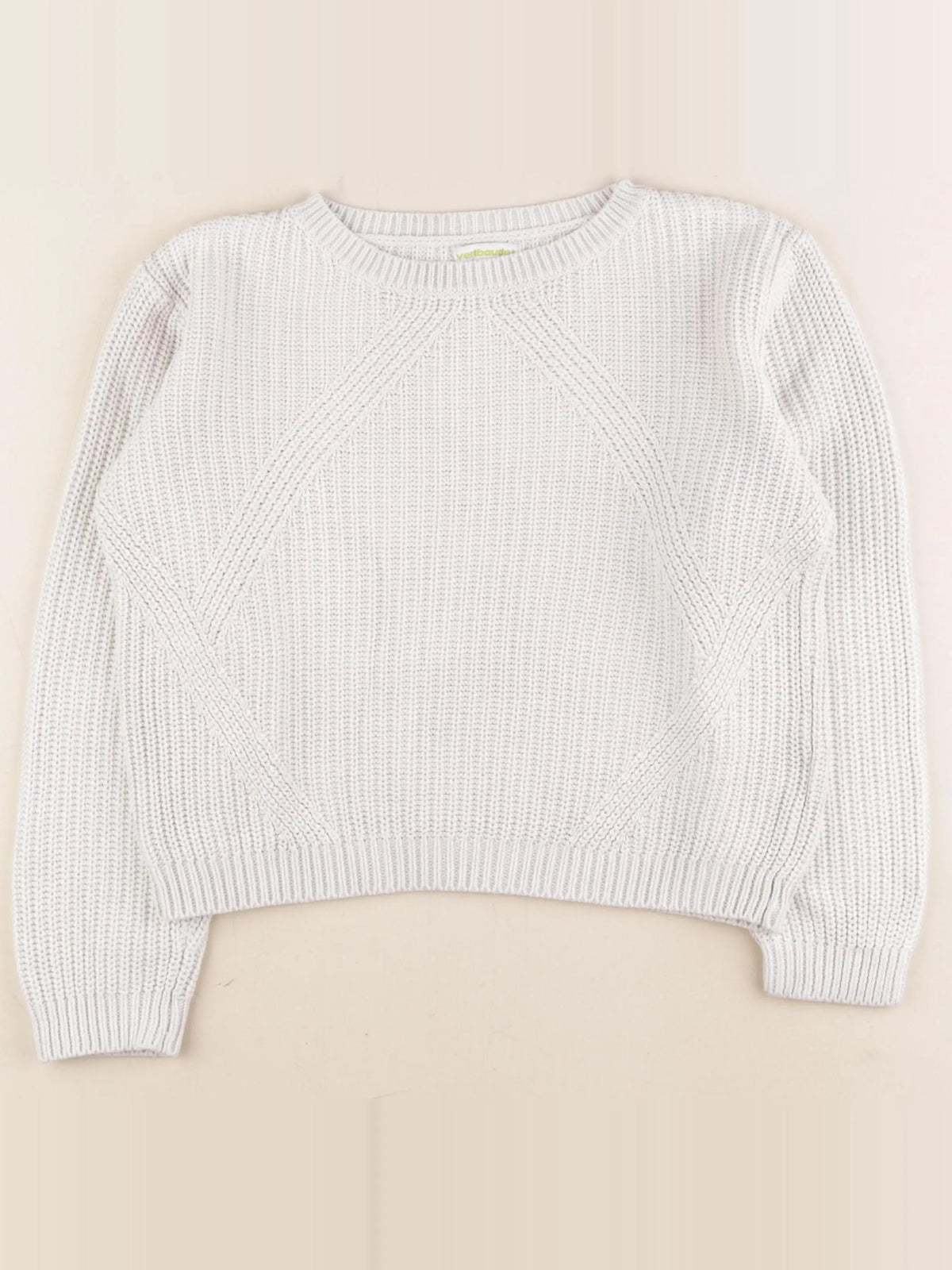 Vertbaudet - pull blanc - 8 ans