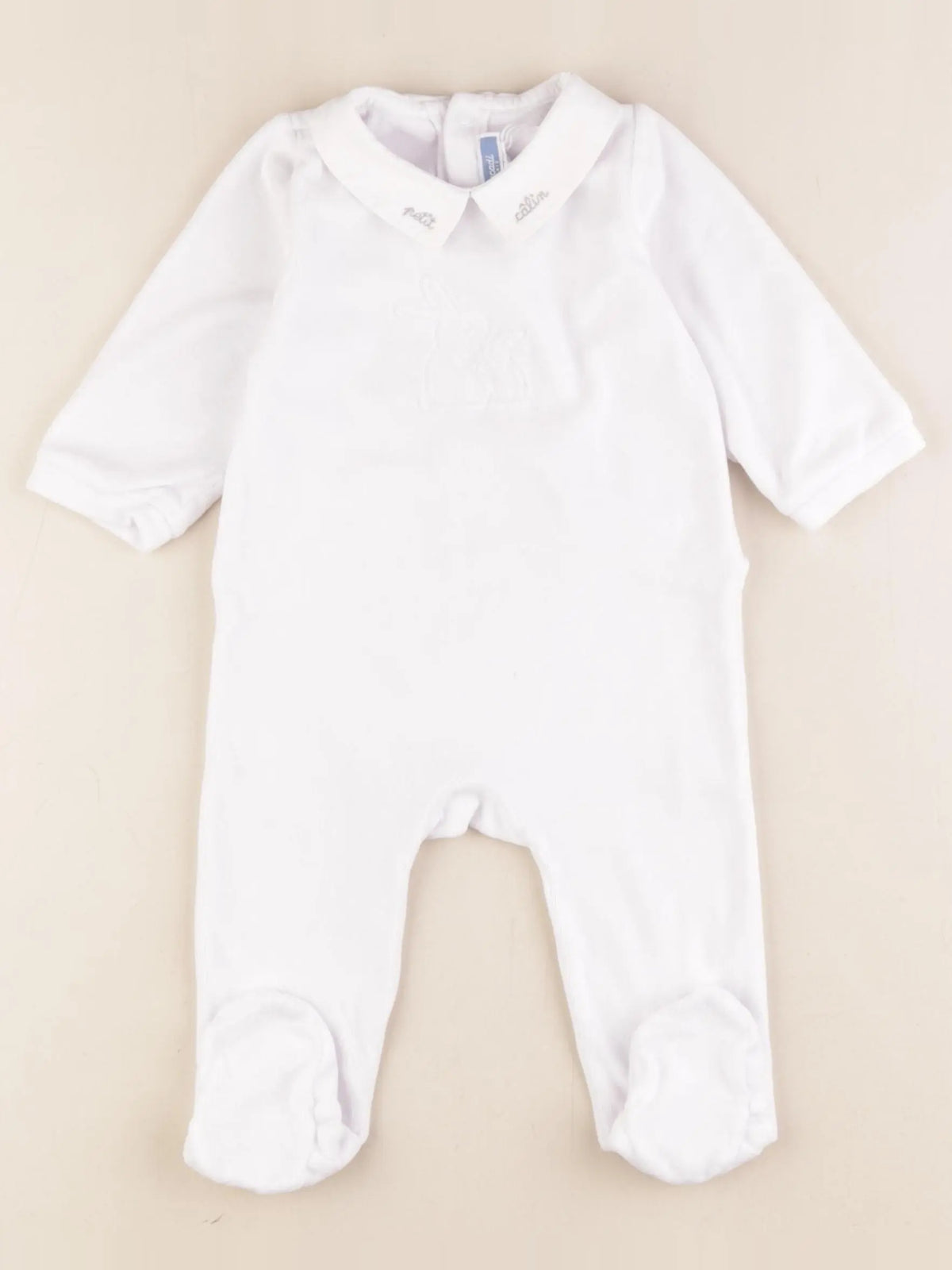 Jacadi - pyjama velours blanc - 6 mois