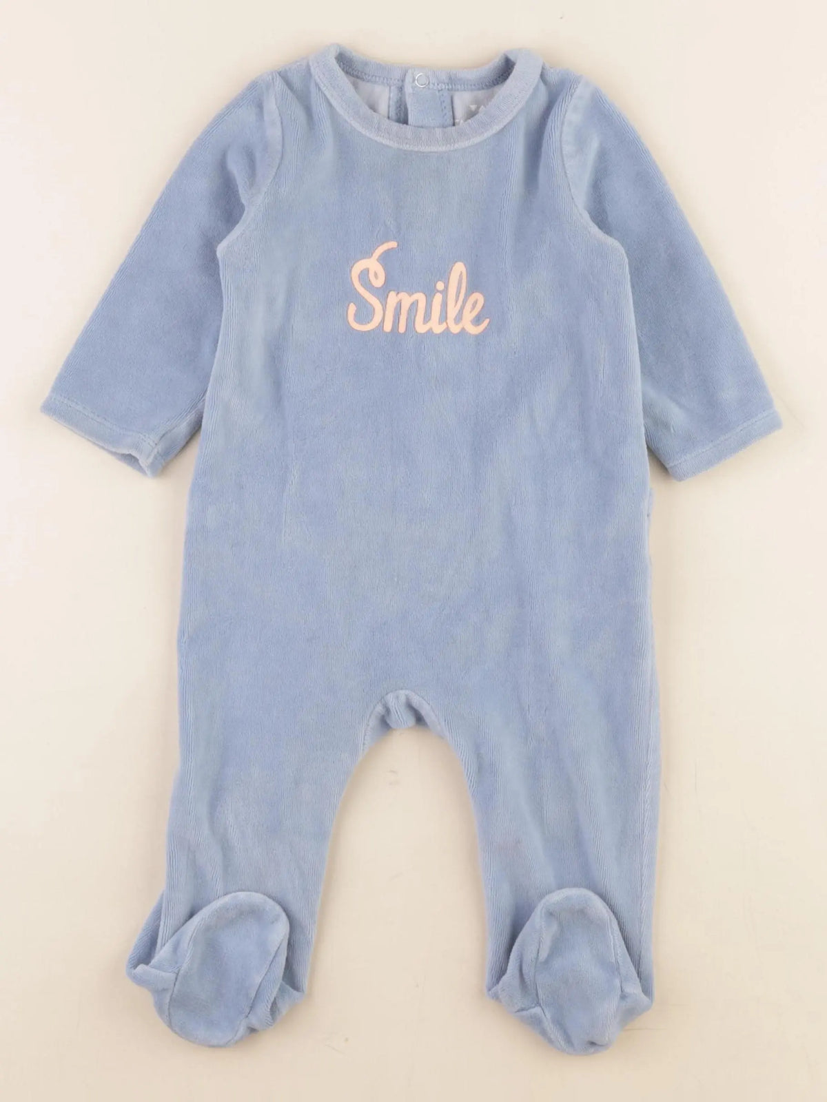 Tape à l'oeil - pyjama velours bleu - 9 mois