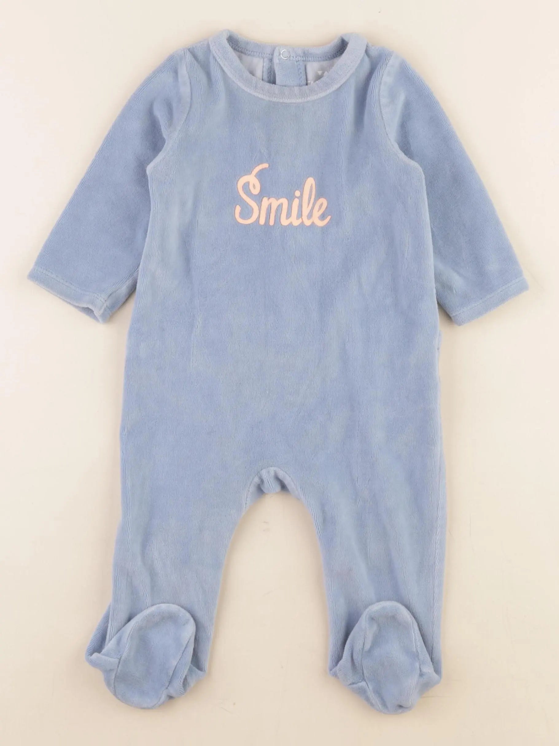 Tape à l'oeil - pyjama velours bleu - 9 mois