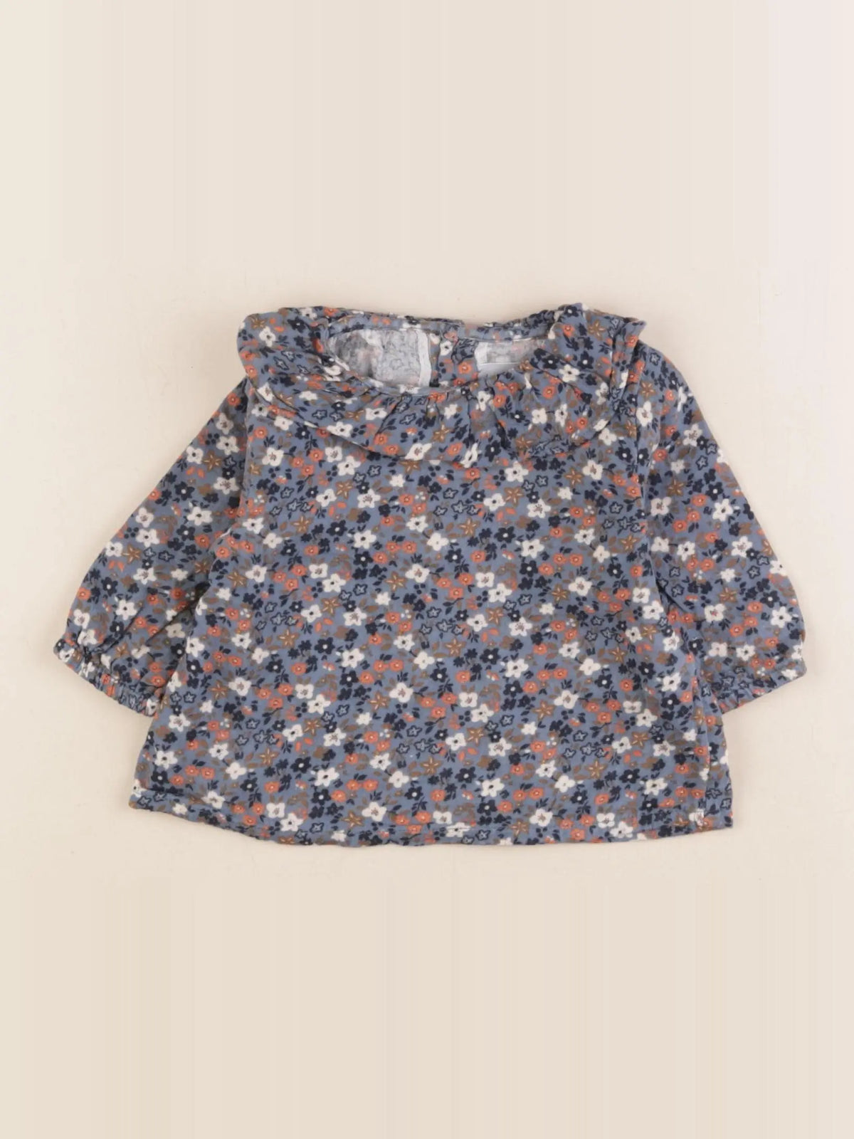 Petit Bateau - blouse bleu - 3 mois