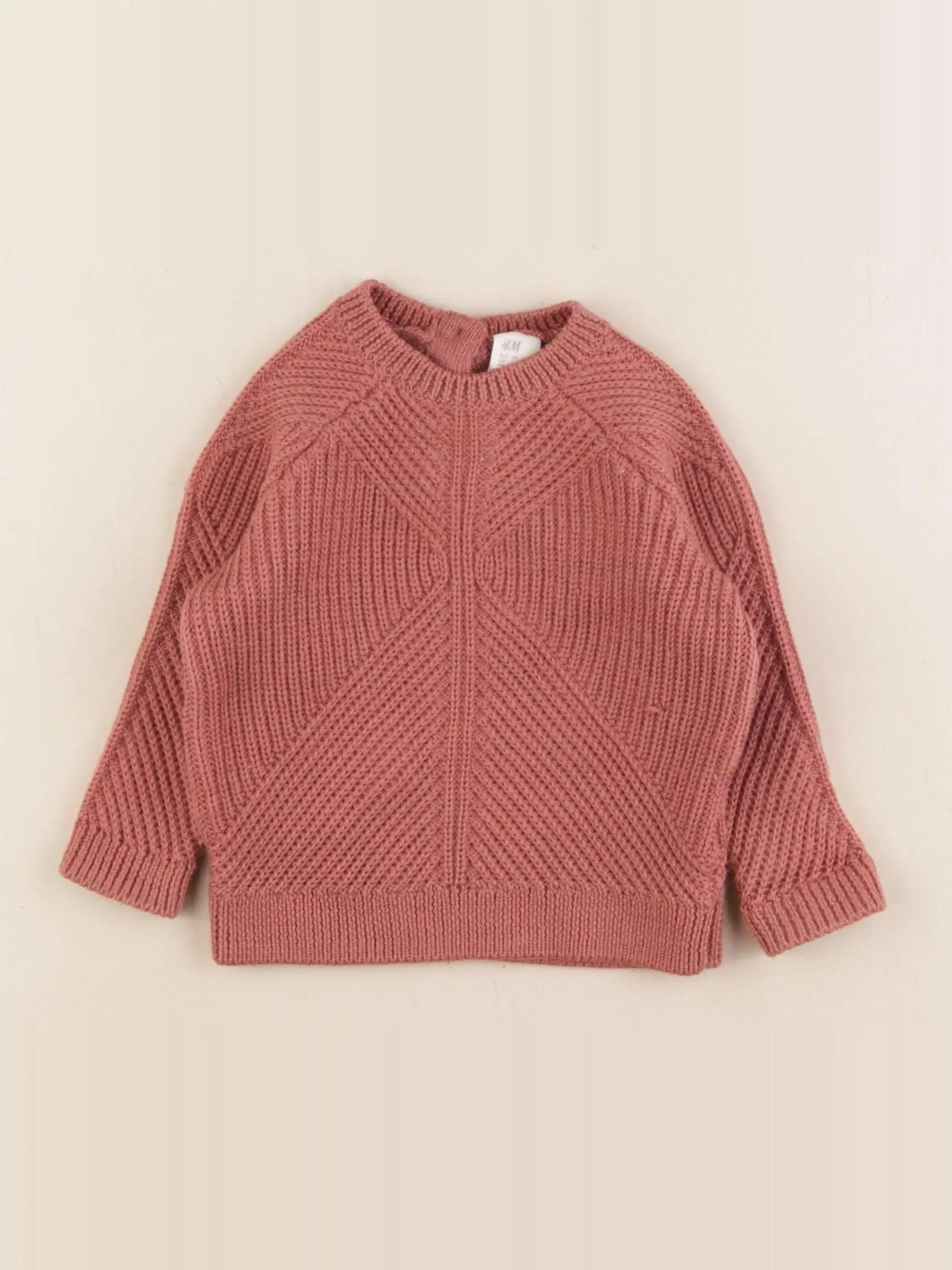 H&M - pull rose - 4/6 mois