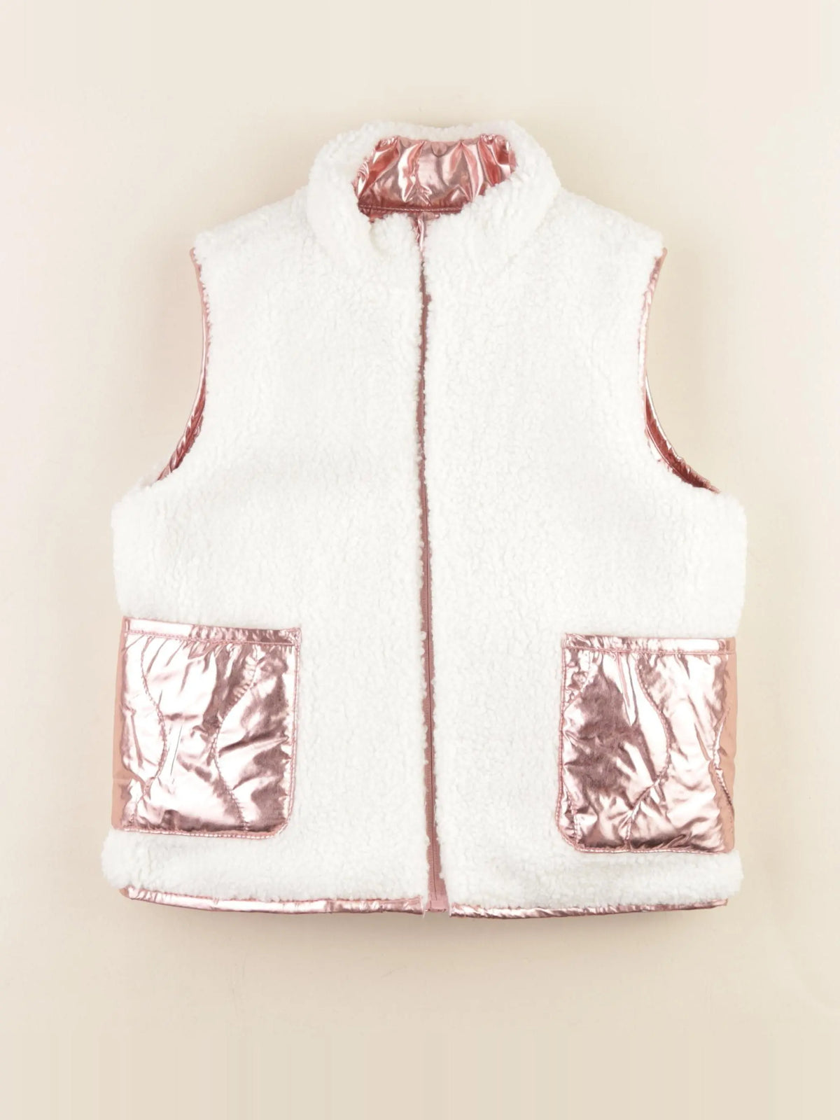 Sergent Major - doudoune réversible blanc, rose - 4/5 ans