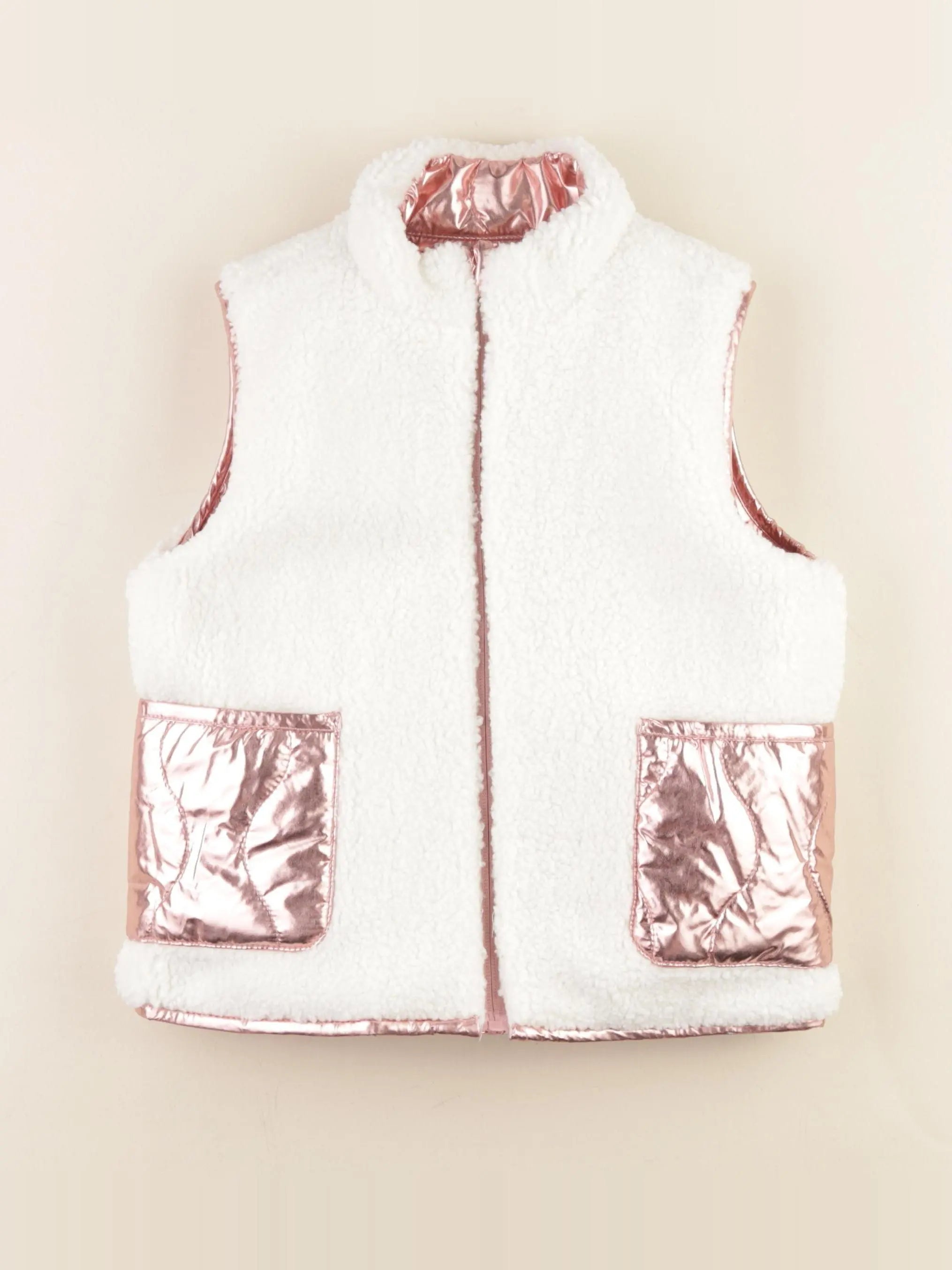 Sergent Major - doudoune réversible blanc, rose - 4/5 ans