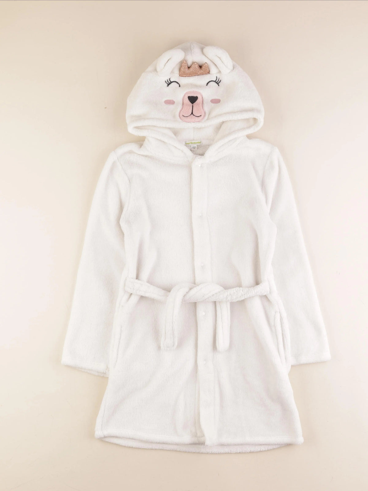 Vertbaudet - robe de chambre blanc, or - 10 ans