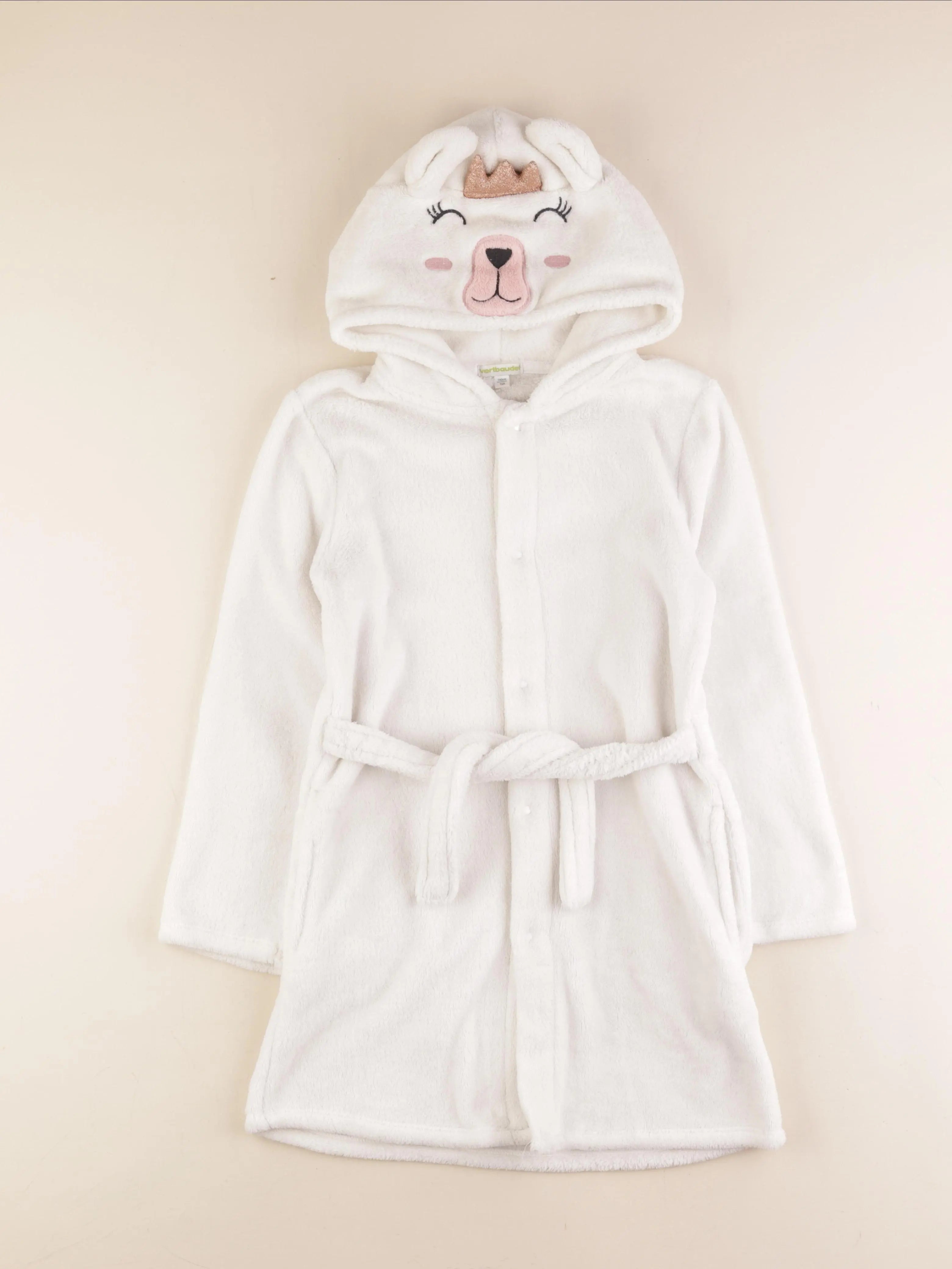 Vertbaudet - robe de chambre blanc, or - 10 ans