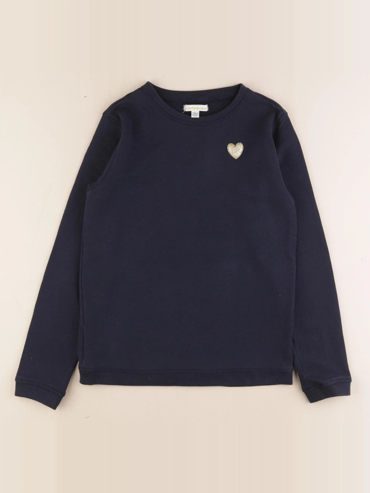 Vertbaudet - sweat bleu, or - 10 ans